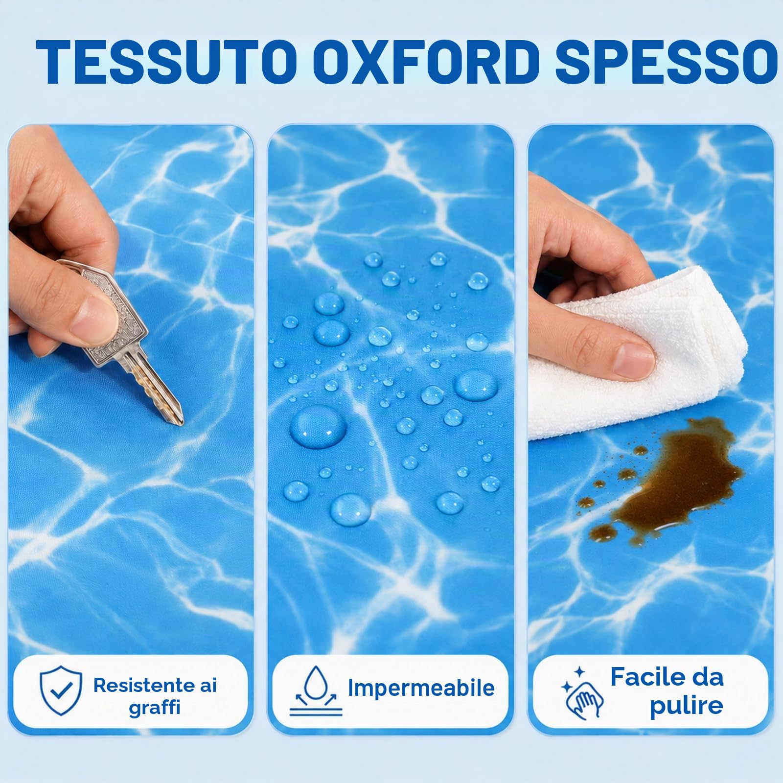 Tappetino Refrigerante Cane 80 x 120 cm, Materassino Fresco per Cani e Gatti in Oxford 300D e PVC, Pieghevole e Resistente all’Acqua per Casa, Auto e Cuccia