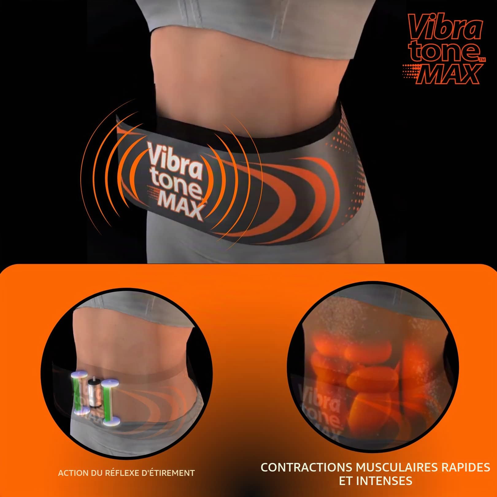 Ceinture Abdominale Vibrante - Tonifiez Abdos, Obliques, Hanches, Taille, Fessiers et Cuisses - Massage Amincissant de la Taille et Abdominaux