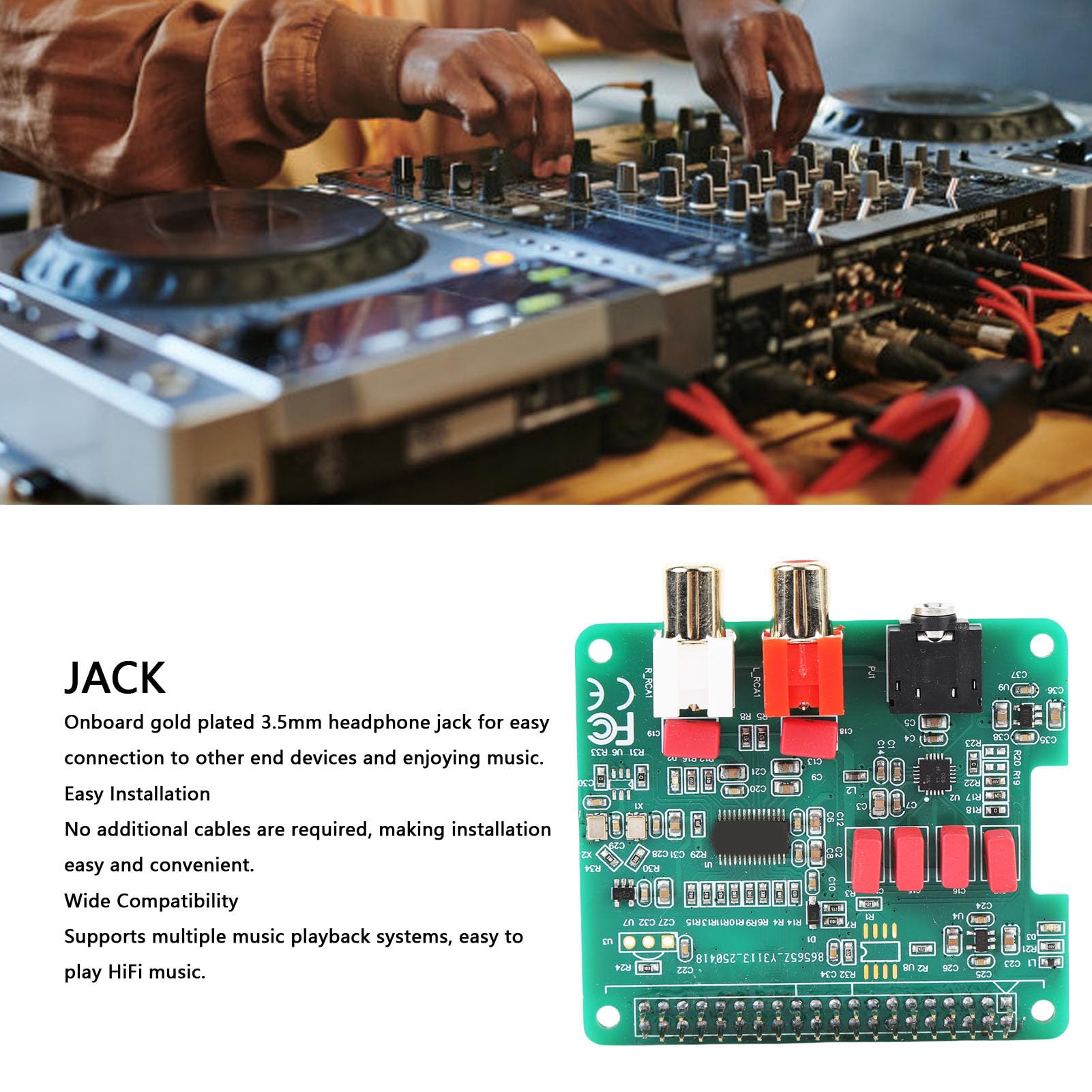 Pongnas Tarjeta de Expansión de Sonido DAC HiFi para W 3B 3B+ 4 5,