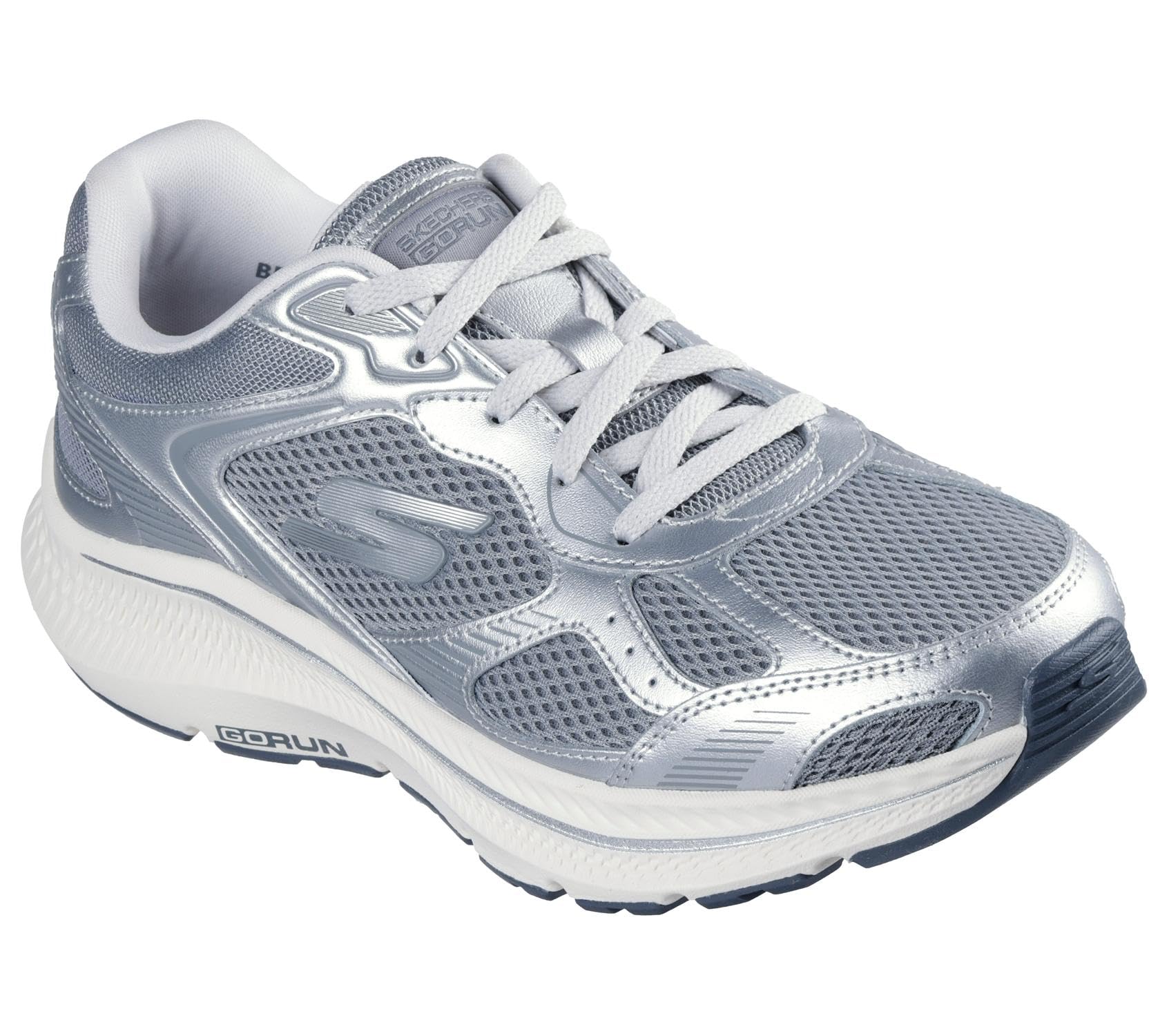 Skechers (Grey, 8 (Adults')) Go Run Consistent 2.0 Volt Leather Women's Grey/Silver Trainers