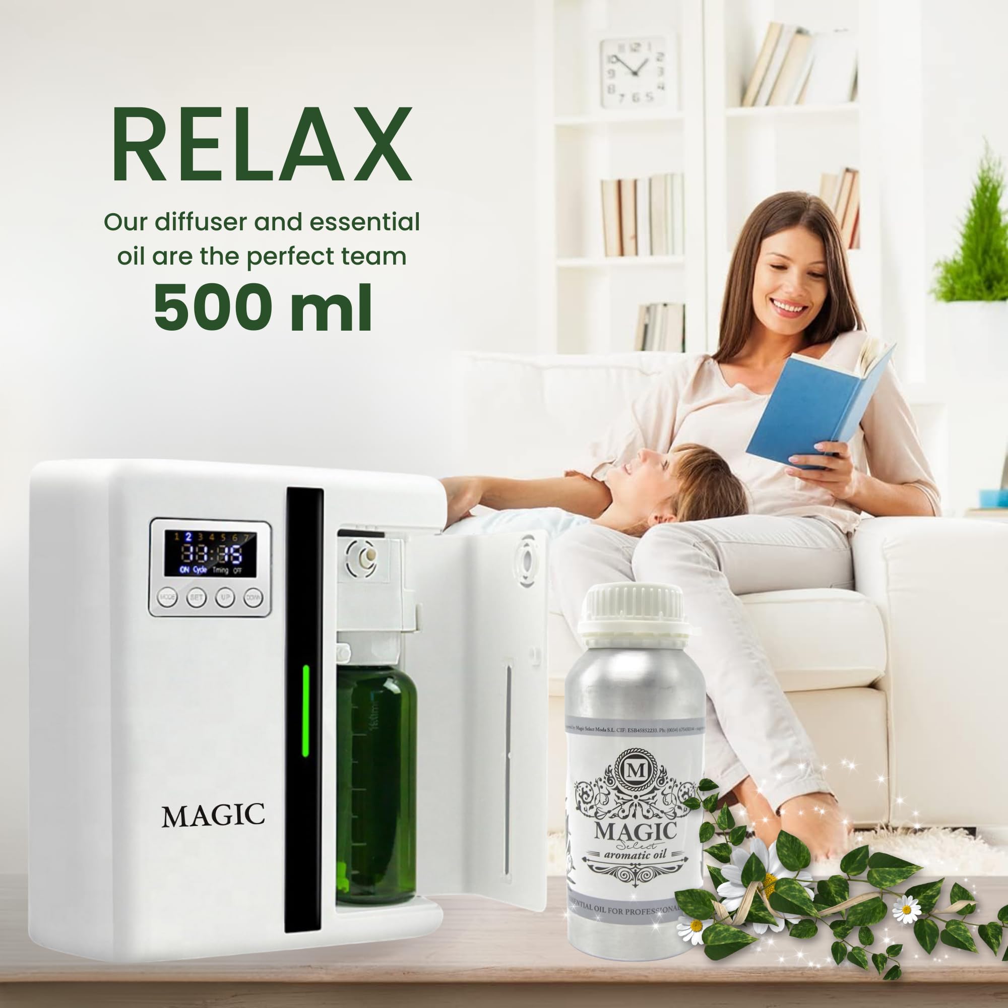 Aceite Esencial Puro de Sangrila 500 ml para Difusor Eléctrico de Fragancias. Ambientador Profesional de Marketing Olfativo. Aromaterapia para Hogar, Tienda.