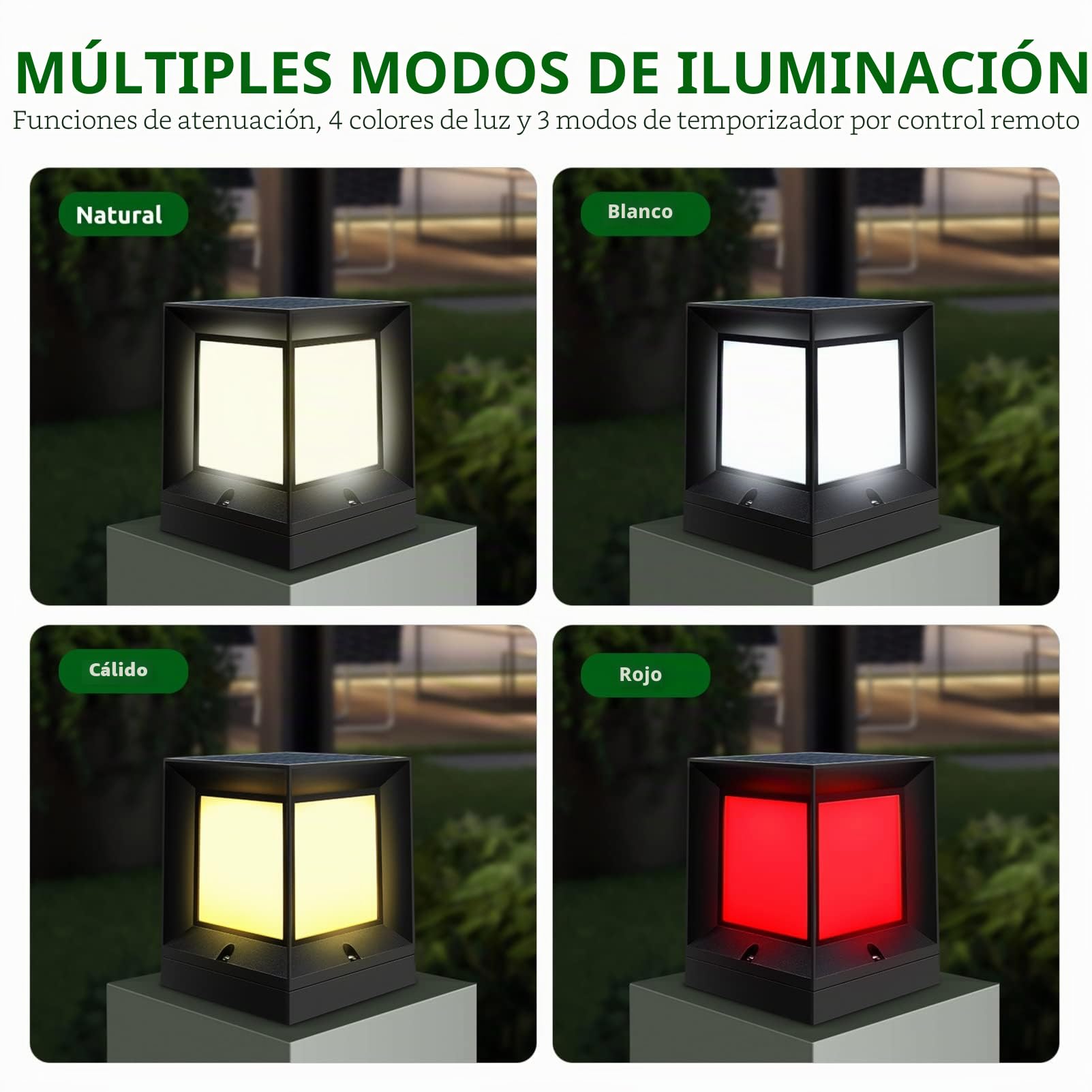 1 Juego Estigma De Jardín Led Lámpara De Pilar Solar Luz Del Poste De La Cerca Luces De Columna Solar Luces Solares Para Postes Tricolor Lámpara De Poste Abdominales De Ingeniería