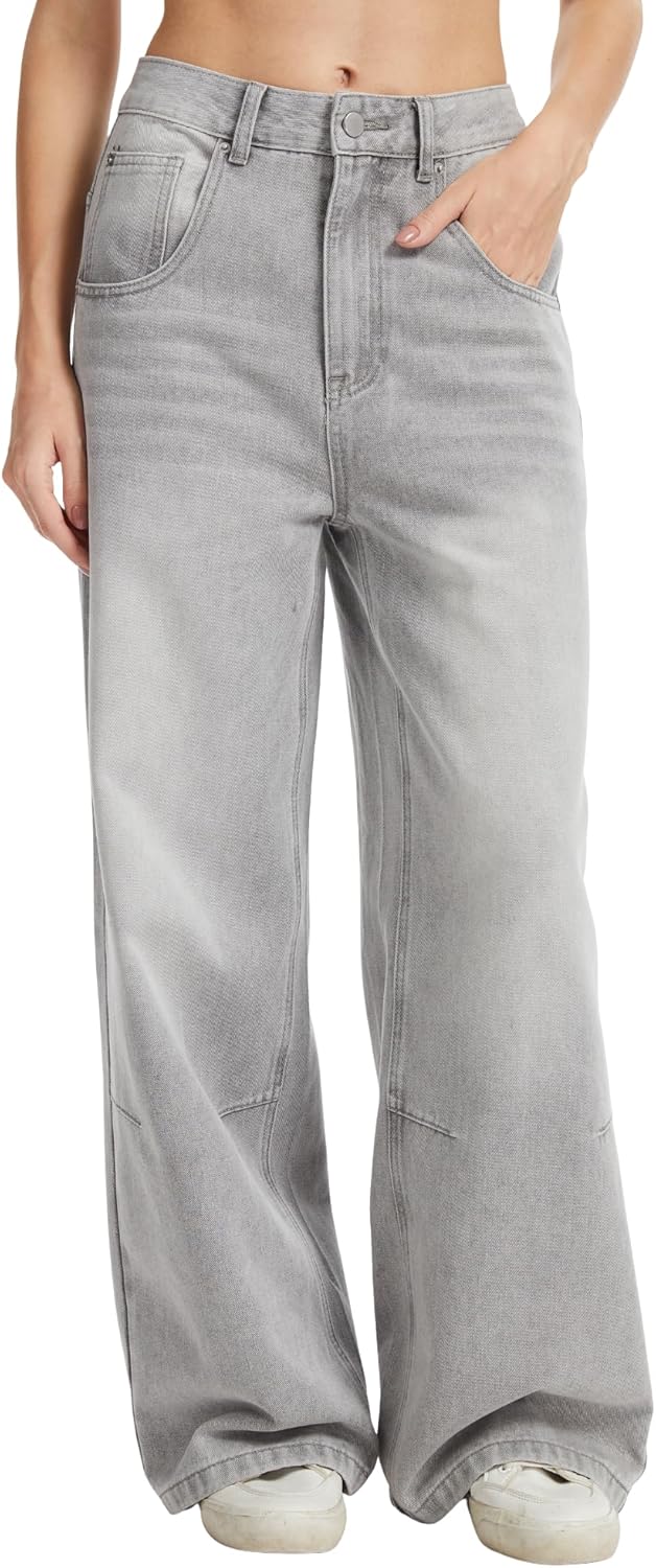 Baggy Jeans for Women Retro Wash Low Waist Wide Leg Loose Boyfriend Oversized Denim Pants Y2K