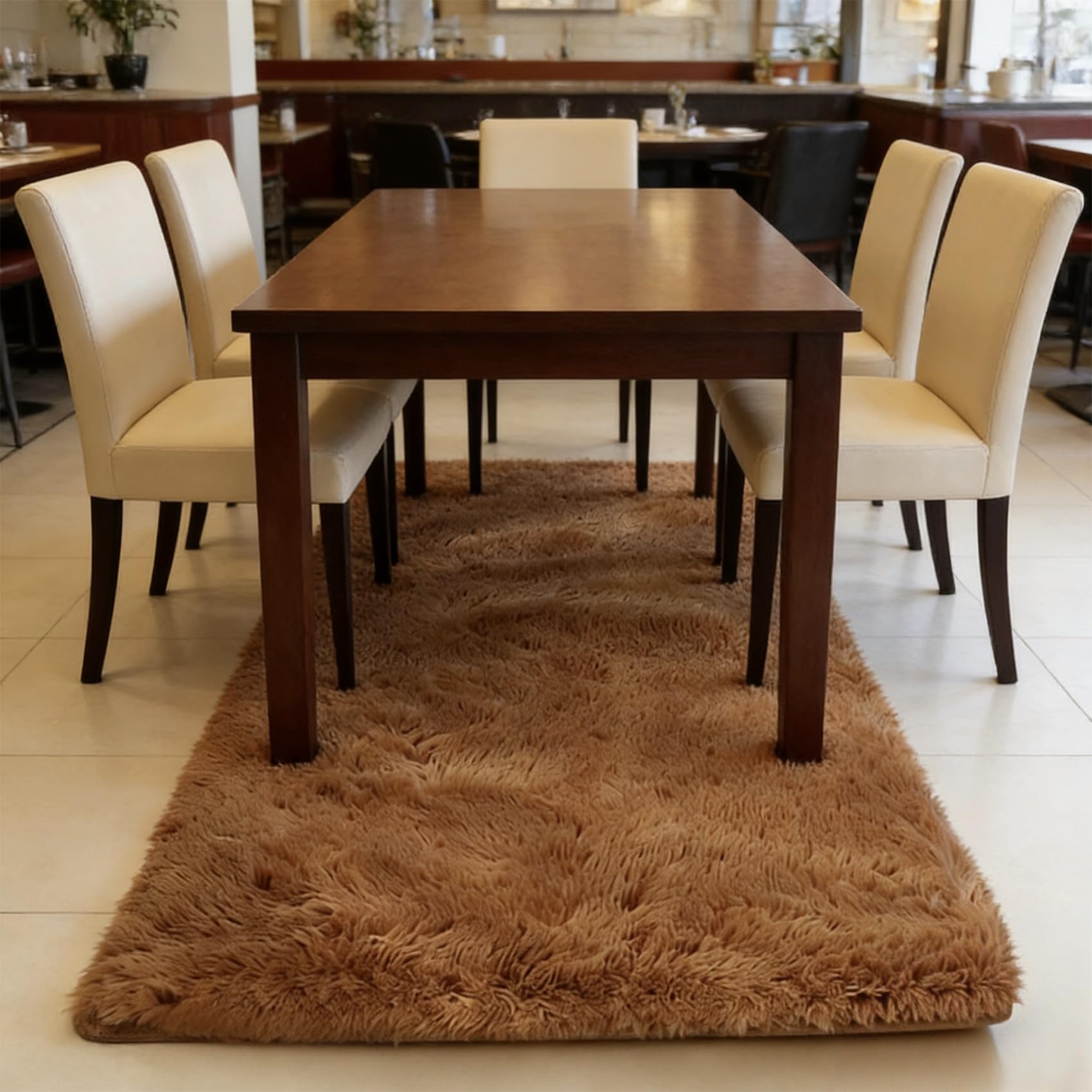 Tapis Shaggy Moderne Poils Longs 200x200 cm Élégant et Confortable pour Intérieur Raffiné