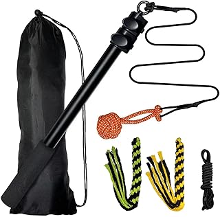 Qianly Extendable Teaser Wand Pet Teasing Rod Interactive Tug Toy Retractable for Playing, Chasing, Outdoor Entertainment, Exercise