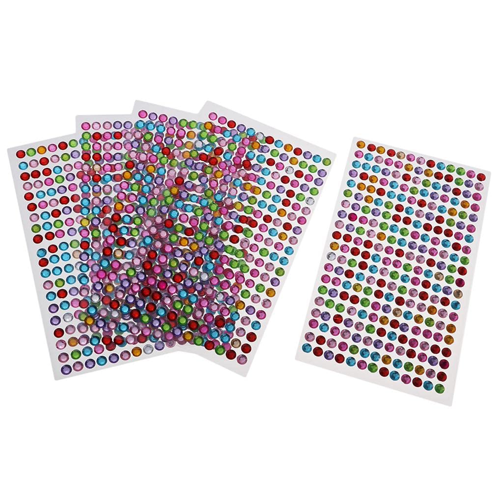5X Crystal Rhinestone Self Adhesive Gem Embellishment Stickers Multi 6mm,Mixed Color,6mm 5X