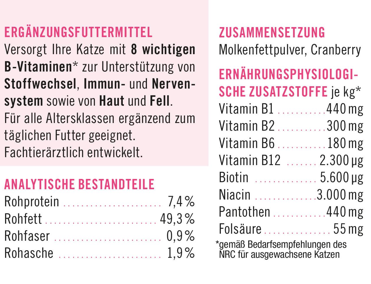 napfcheck Vitamin B für Katzen - Vita-B Komplex Feline - 100 g