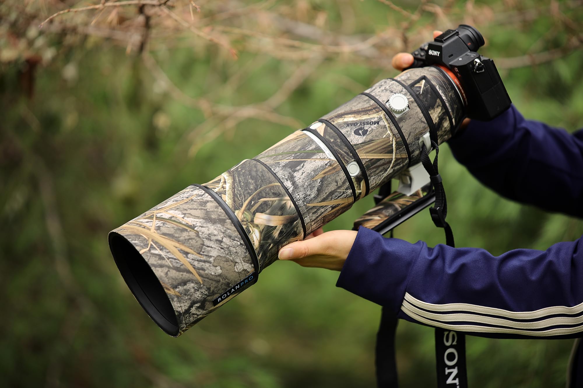 Rolanpro Camoflage Lens Cover for Sony FE 200-600mm F5.6-6.3 G OSS Coat Lens Protective Sleeve Case-#49 Grass Waterproof