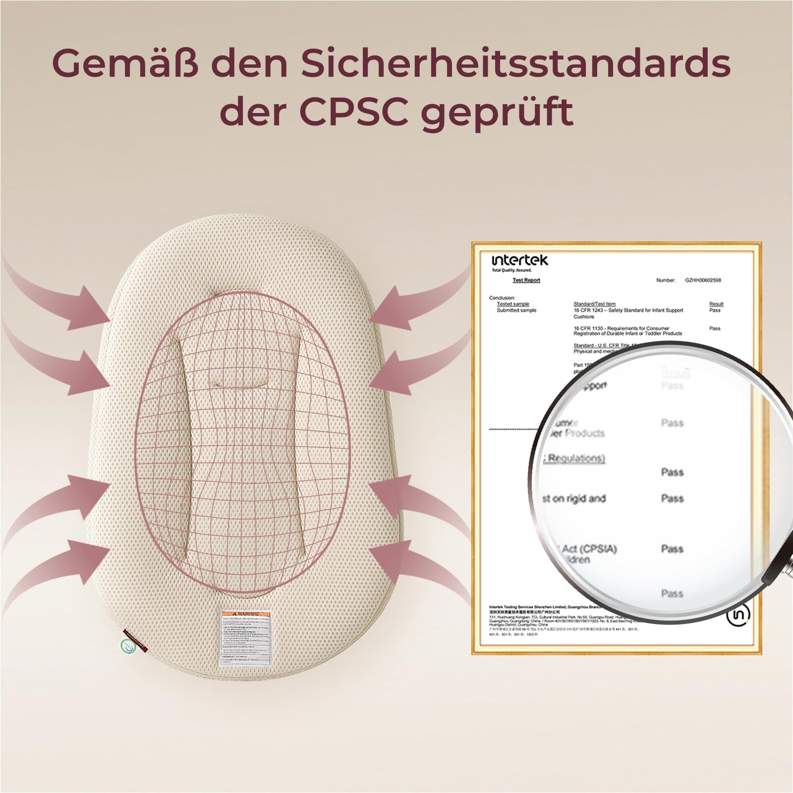 Momcozy Babynest für Neugeborene – Atmungsaktives Baby Nest mit Abnehmbarem Bezug, Tragbarer Baby Lounger für Bindungsmomente, 820 g Leichtgewicht, OEKO-TEX Zertifiziert