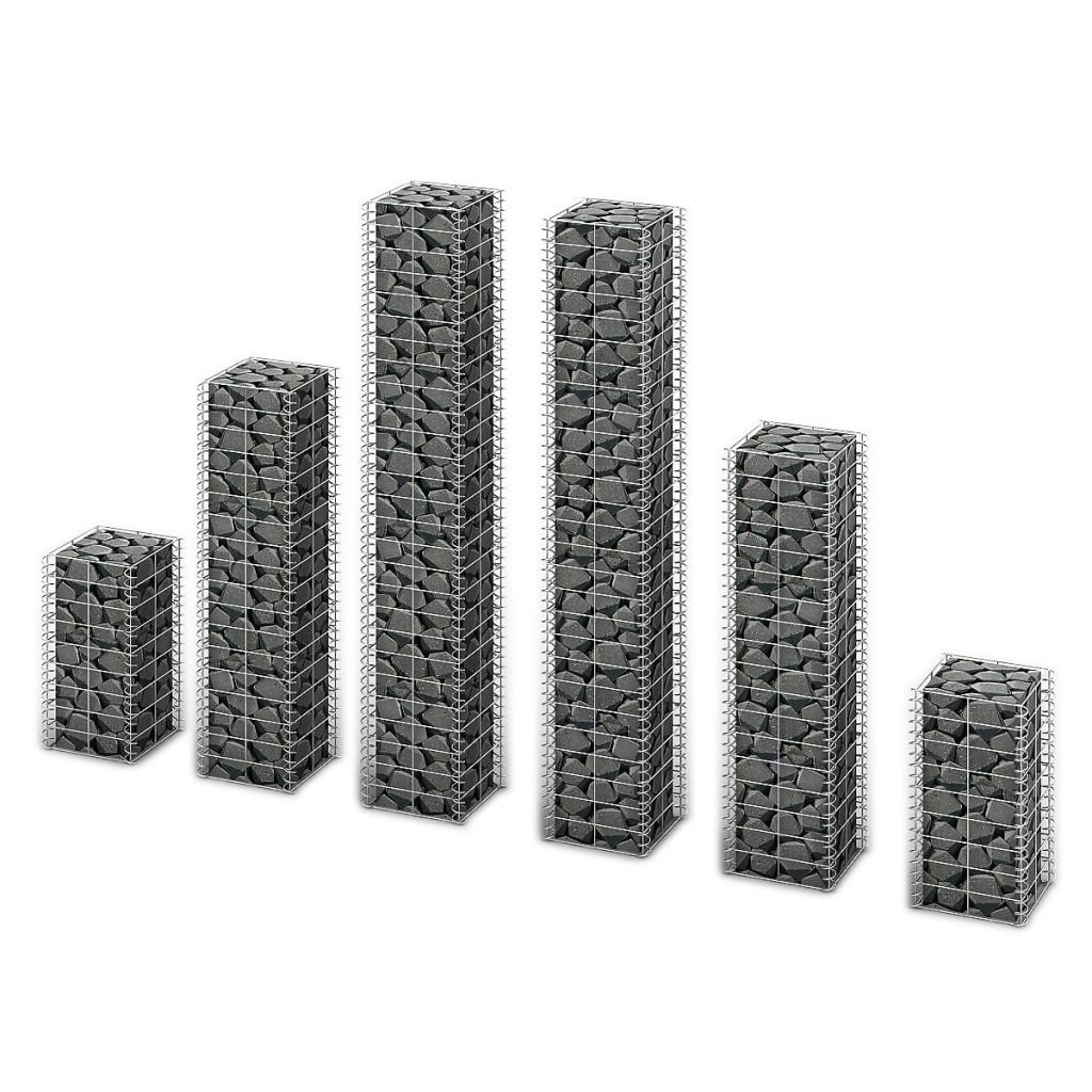 Yorten Gabionenkorb-Set – 3 Stück, 25x25x50 Cm – Aus Verzinktem Stahl, Drahtdick 3,5 Mm