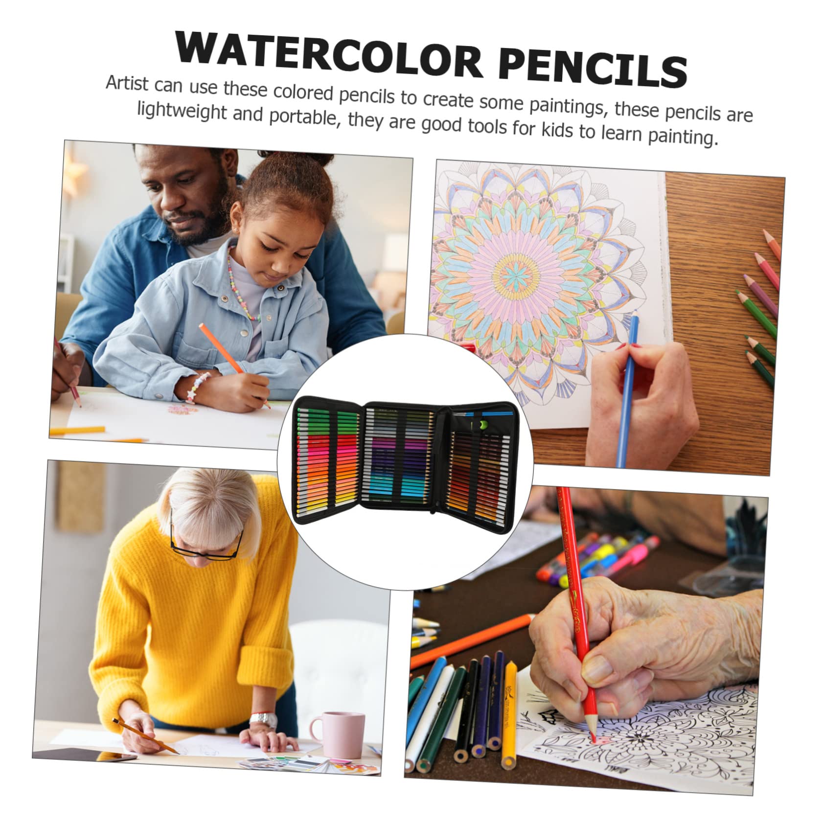 Juego de Lápices de Colores Acuarelables, 1 Set, Cuerpo Hexagonal de Madera, para Dibujo y Pintura, Adecuado para Niños y Arte Escolar