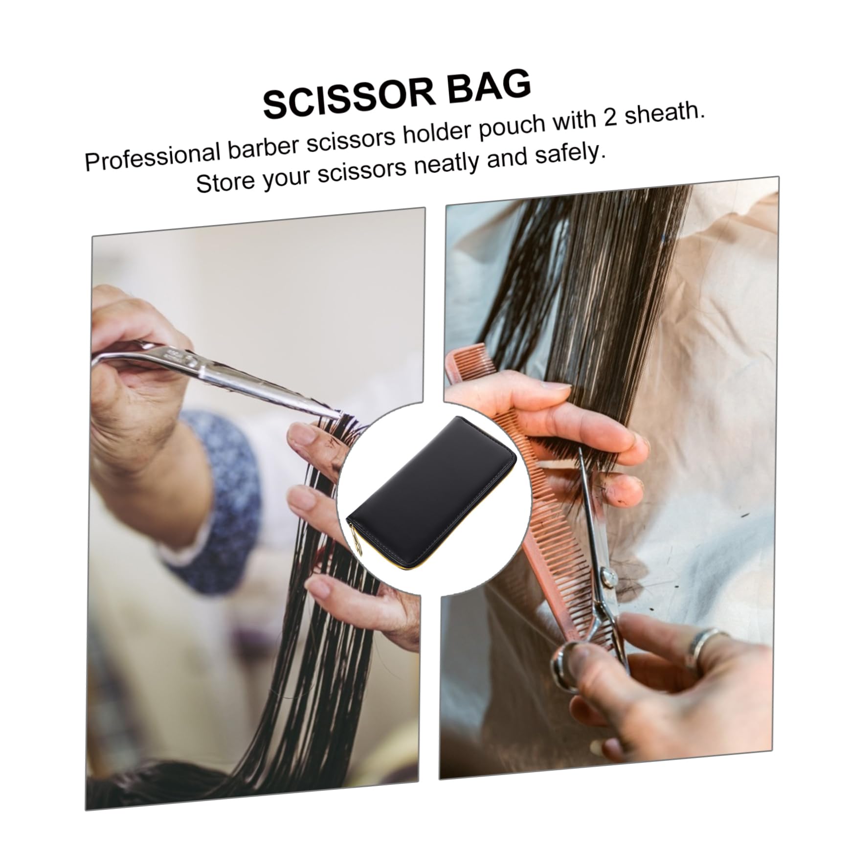 FOYTOKI Scissor Leather Pouch Hairdressing Grooming Bag Barber Salon Tool Organizer