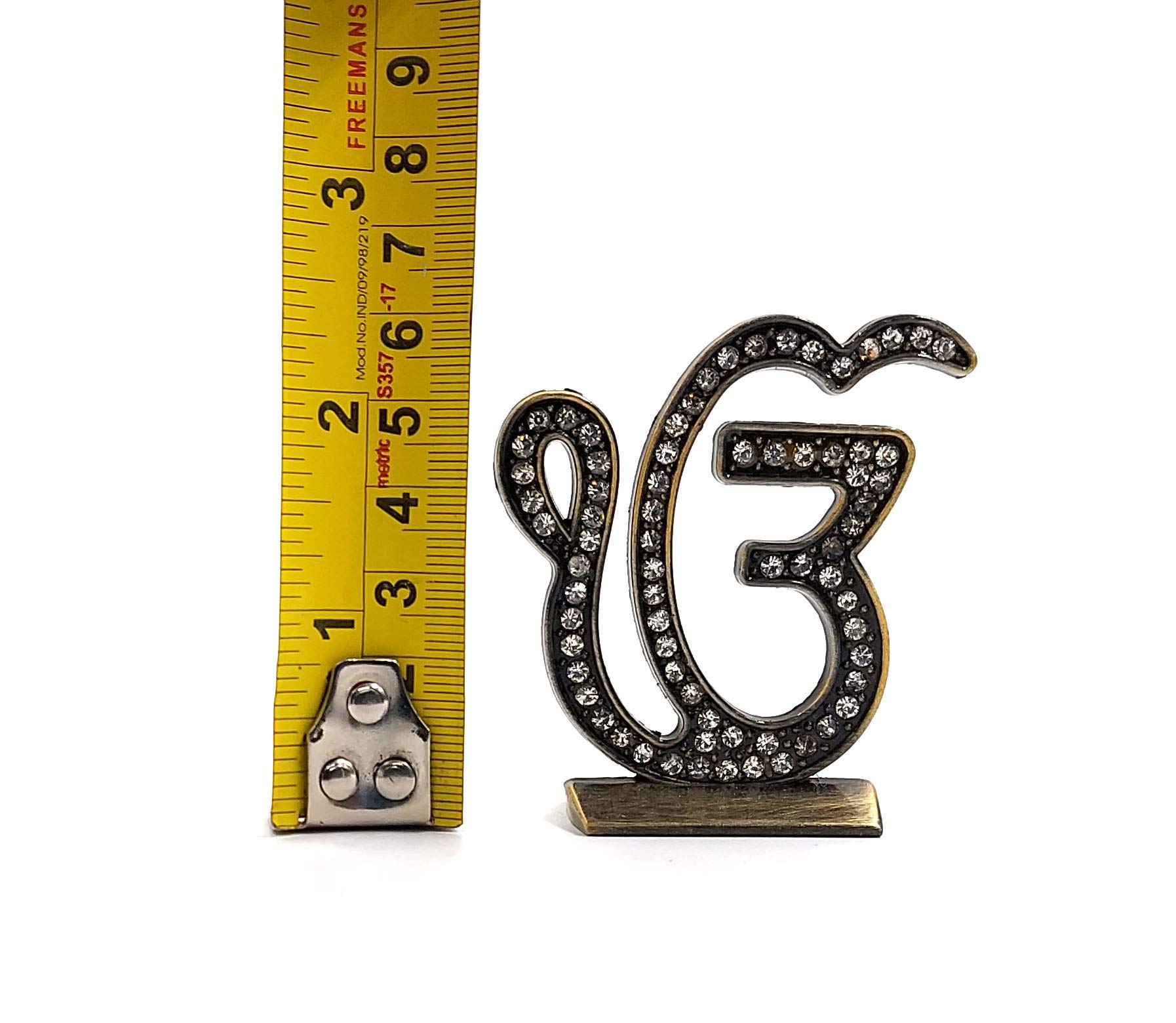 AMIDE BY AD .COM; THINK BIG Religious Symbol EK ONKAR Showpiece Statue for Car Dashboard | Home Temple | Office Table (Ek Onkar-Golden Plane-6cm)