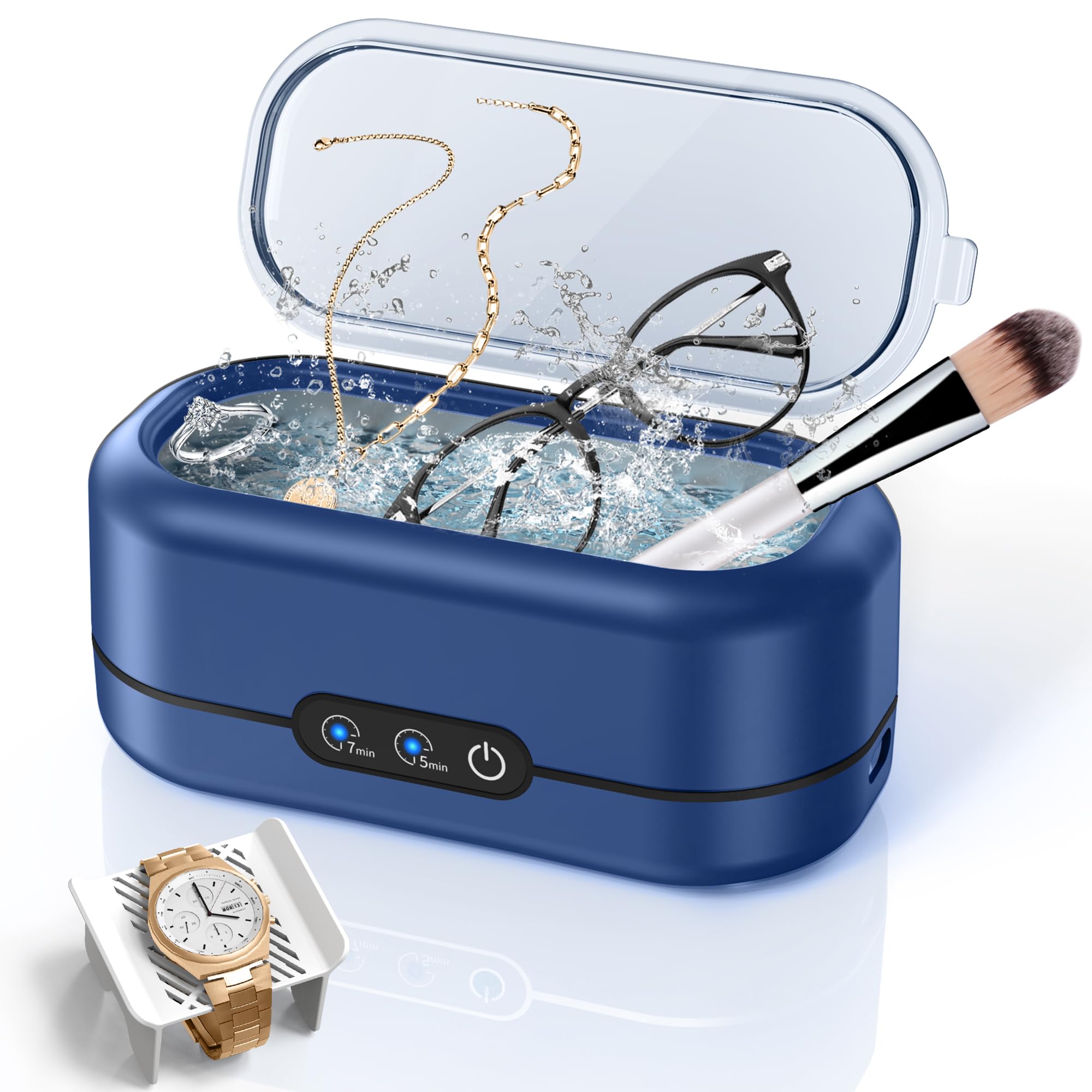 Ultrasonic Cleaner Jewelry New 48000Hz Jewelry Cleaner Ultrasonic Machine with Dual Cleaning Modes Suit for Eyeglasses Rings Retainer