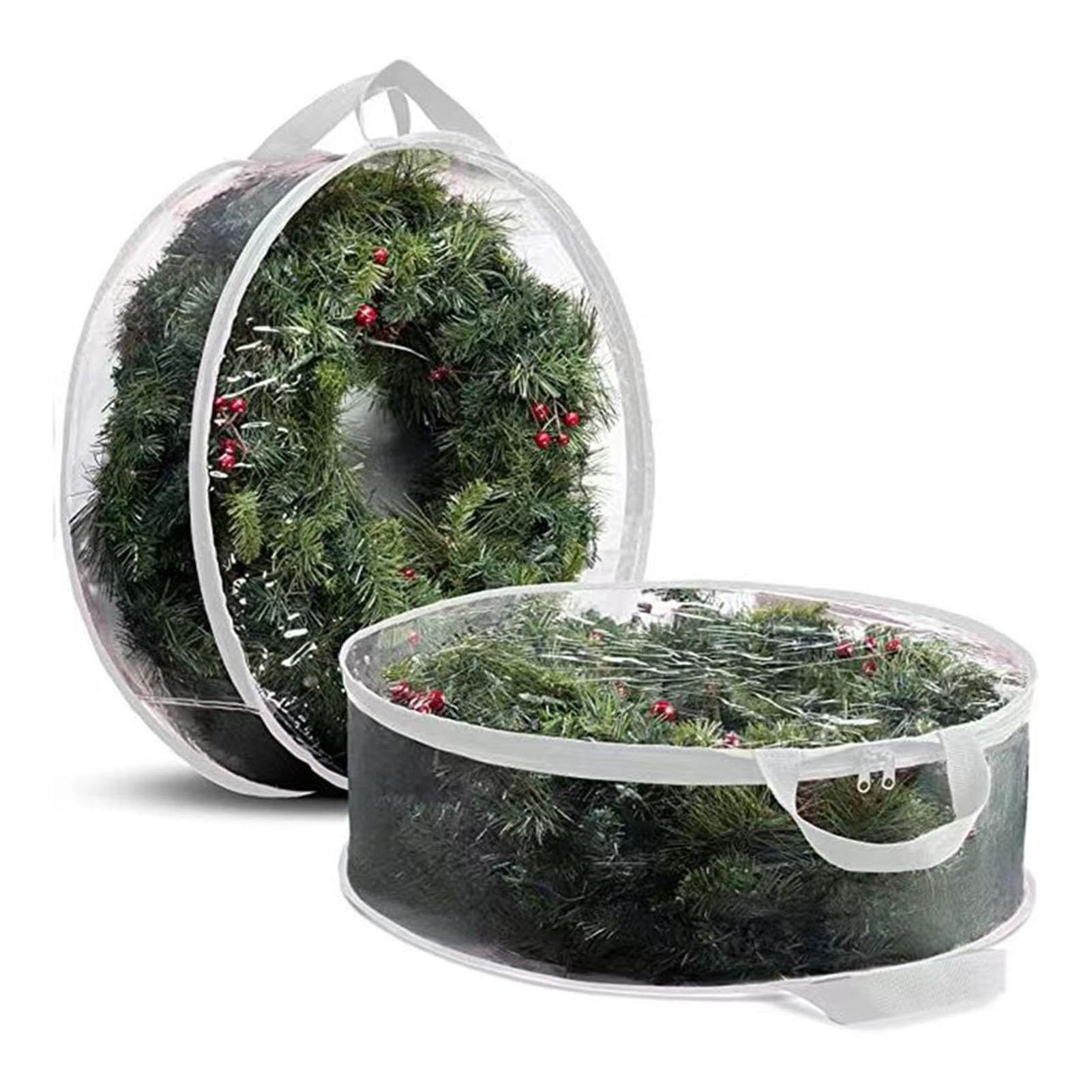 Custodia trasparente per ghirlande | Borsa portaoggetti per ghirlande con | cerniera | Custodia decorativa trasparente con doppia cerniera per decorazioni di Halloween