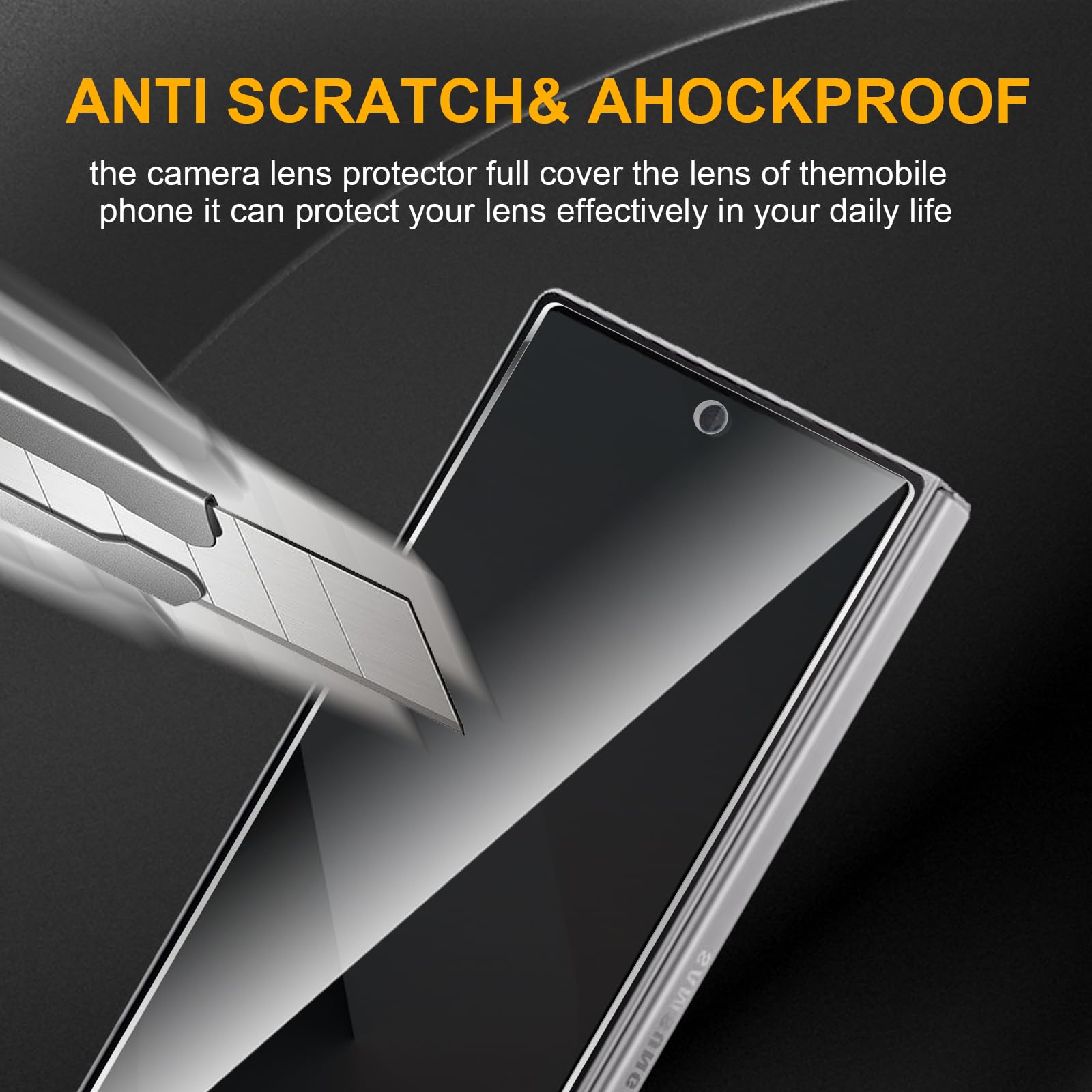 3-pak ochraniaczy ekranu do Samsung Galaxy Z Fold 6, hartowane szkło antyszpiegowskie, twardość 9H, czarny ochraniacz antyszpiegowski, bez pęcherzyków powietrza, odporny na zarysowania