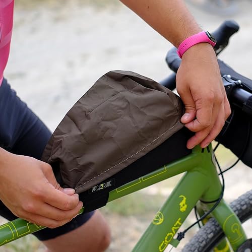 Miniatura 6 de PACK2RIDE Onedrop - Bolsa para marco de bicicleta, bolsa de bicicleta de tubo superior, impermeable y estable, bolsa de bicicleta con cubierta para