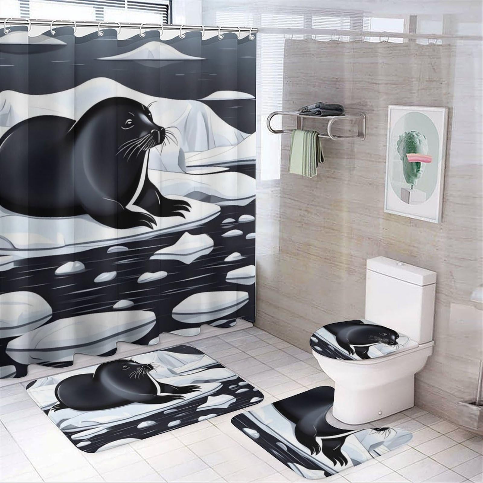 Ensemble de bain de 4 pièces en polaire corail absorbante de qualité