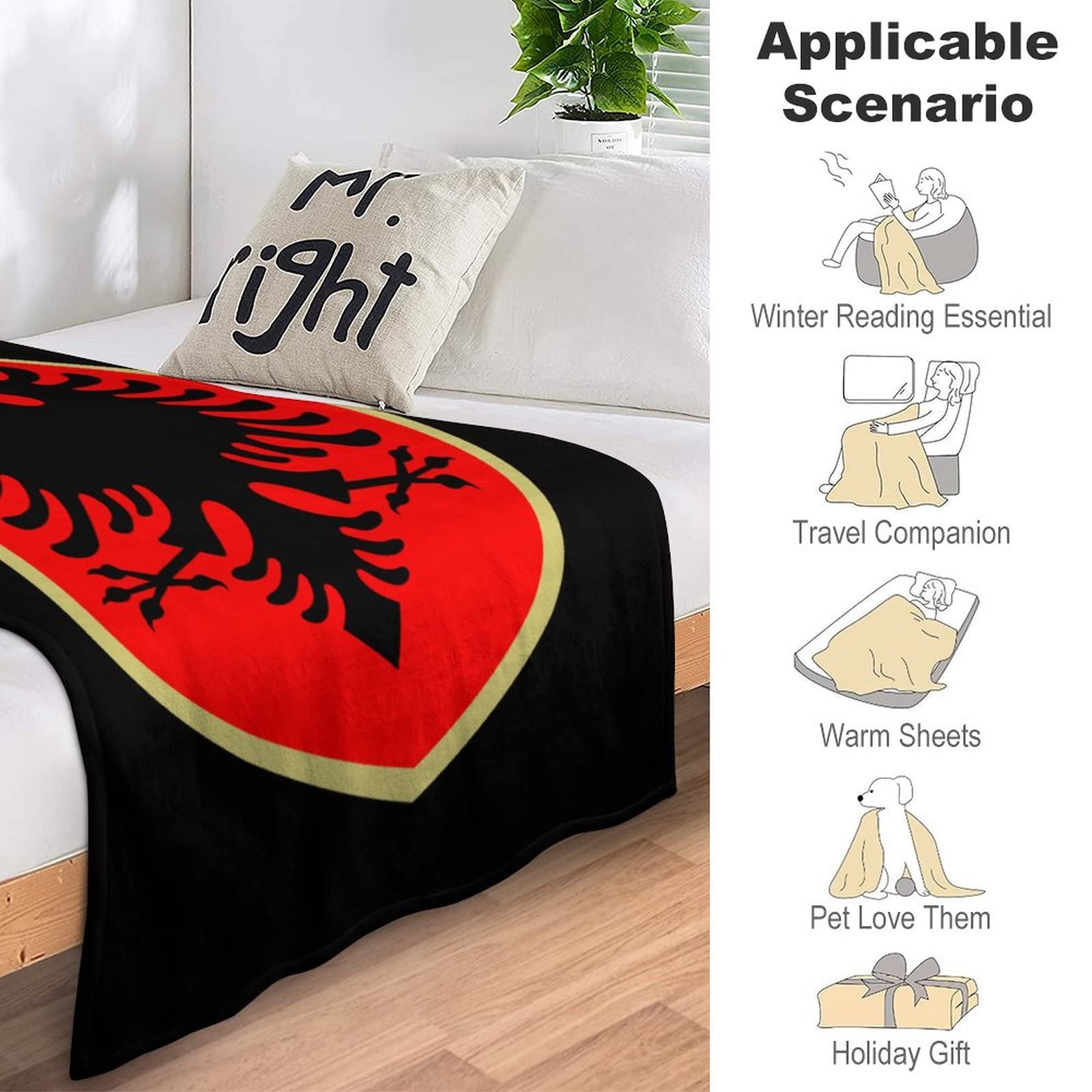 Coperta In Pile Rosso Infinity Republic 127x152 Cm - Morbida Microfelpa, Stampata Su Entrambi I Lati, Lavabile In Lavatrice, Per Divano, Letto, Campeggio, Regalo