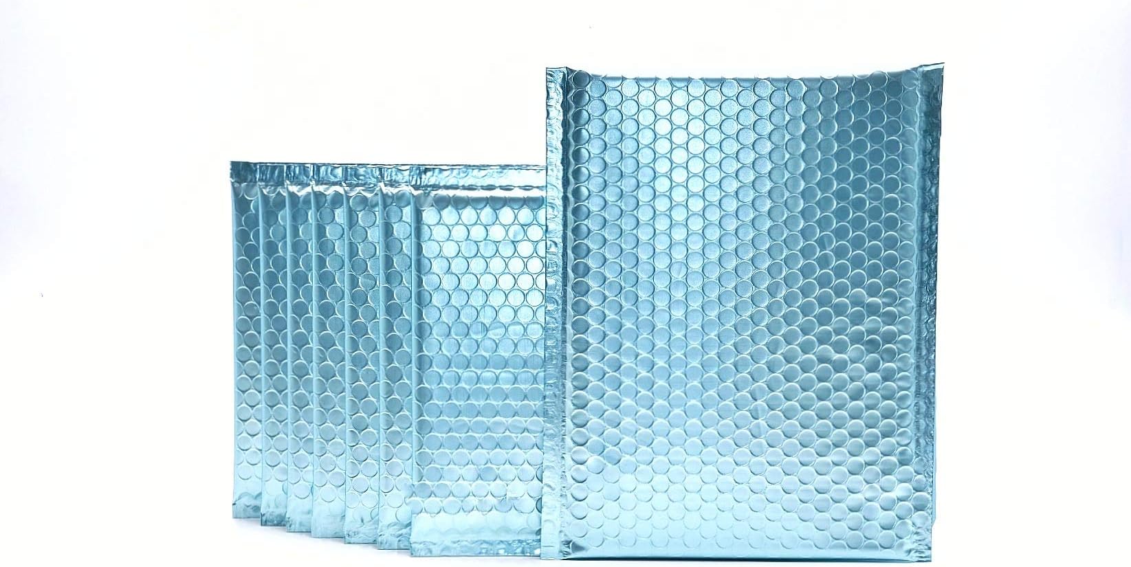 ProLine Matte Metallic Ice Blue Bubble Padded Mailers 8.5x12 Inch Self Seal Padded Envelopes (25)