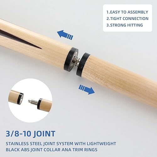 Miniatura 3 de Tacos de billar de madera de 36 424858, opciones estándar y pesadas, punta de 0.512 in, juego de 2 o 4  principiantes y familiares