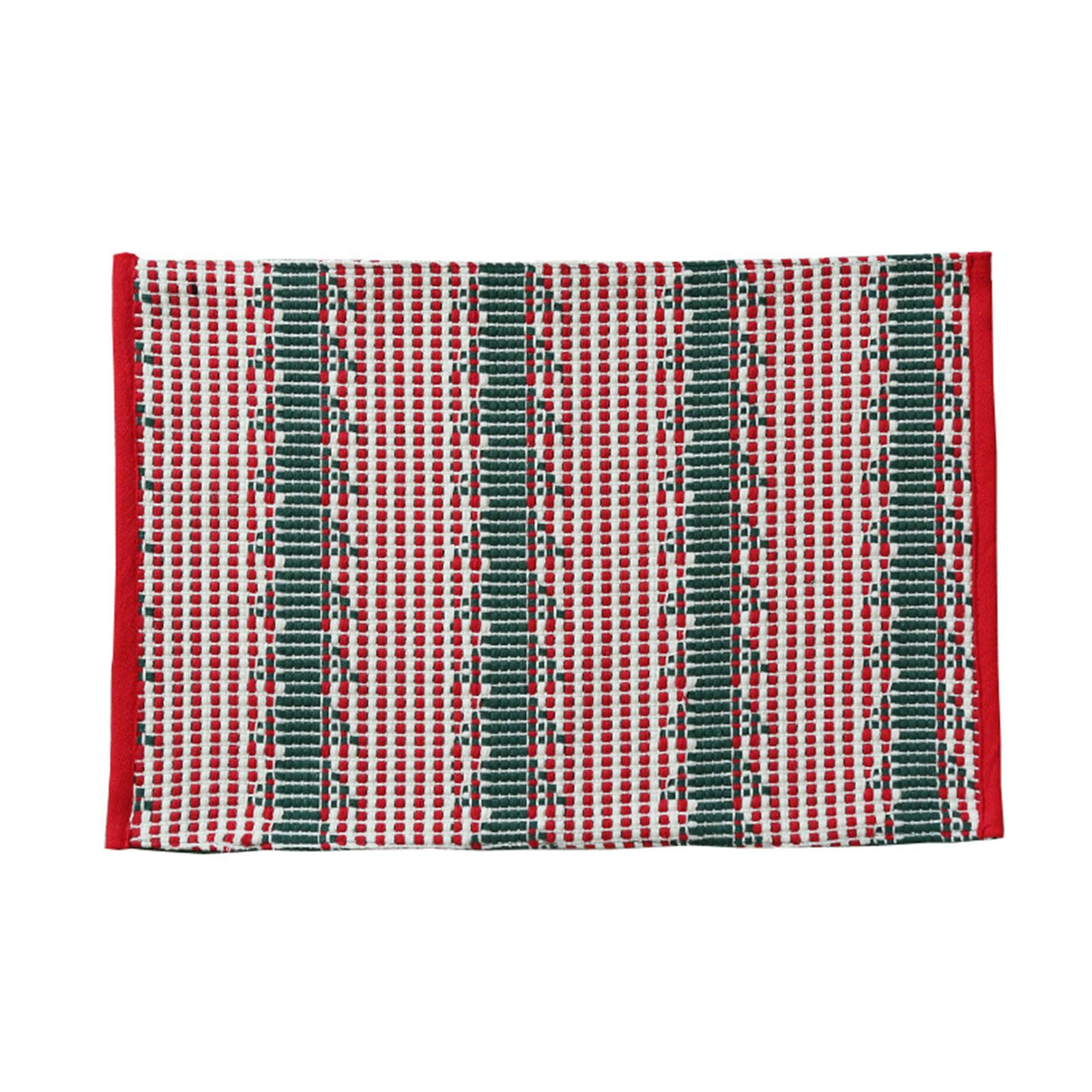 Zestaw 10 podkładek pod talerze, czerwone maty stołowe bawełniane paski, prostokątne podkładki pod talerze do domu wiejskiego, 45 x 30 cm