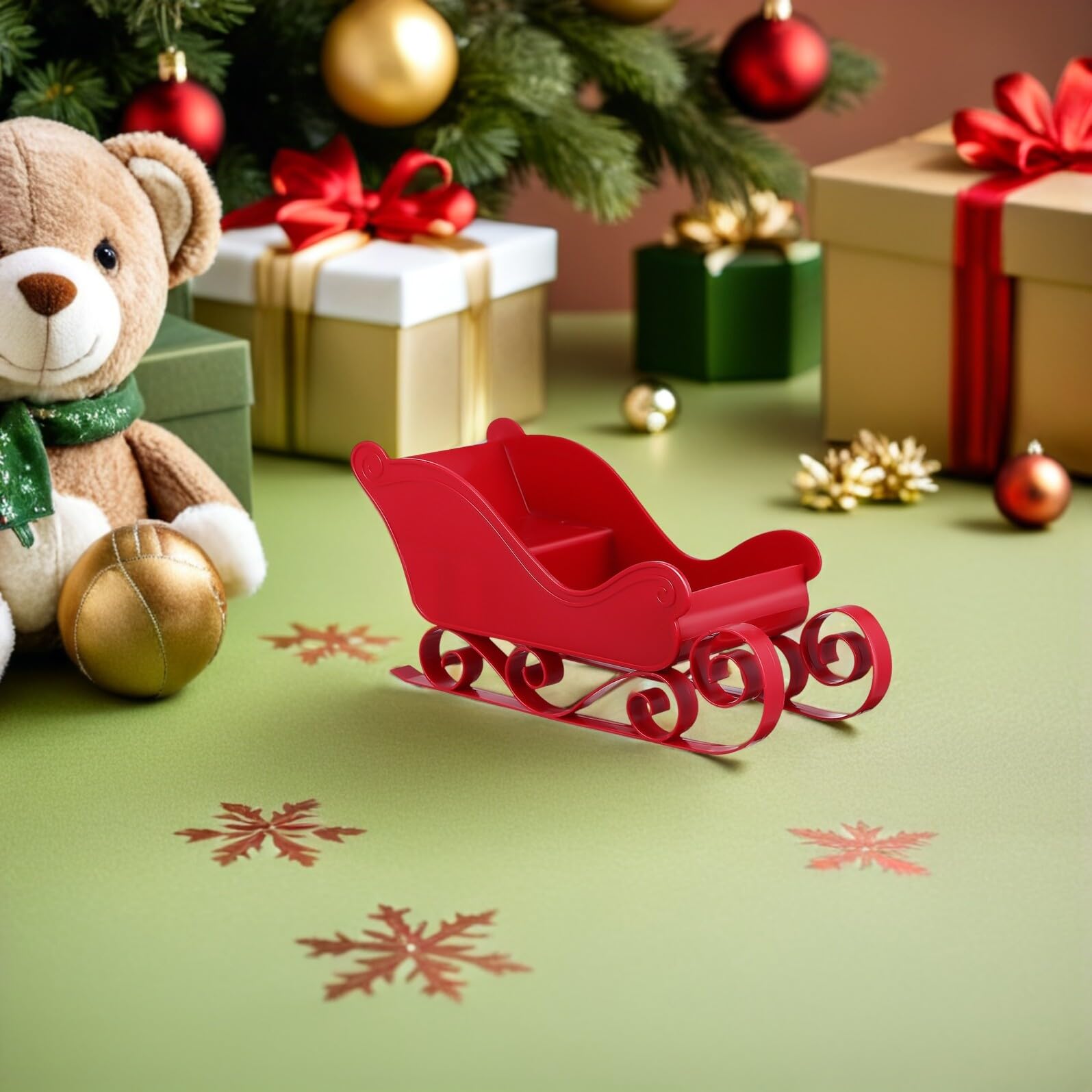 Sosoport 4stücke Mini-Schlitten-weihnachtsdeko Dekorativer Miniaturschlitten für Tischschmuck Weihnachtsschlittendekoration Süßigkeitenhalter für Festivals