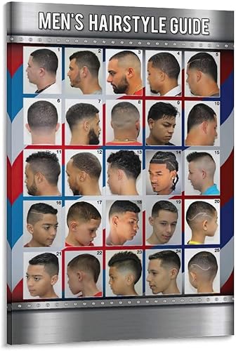 Póster de guía de peinado para hombre, barbería, arte de pared, lienzo, pinturas artísticas para pared, decoración del hogar, decoración de sala de