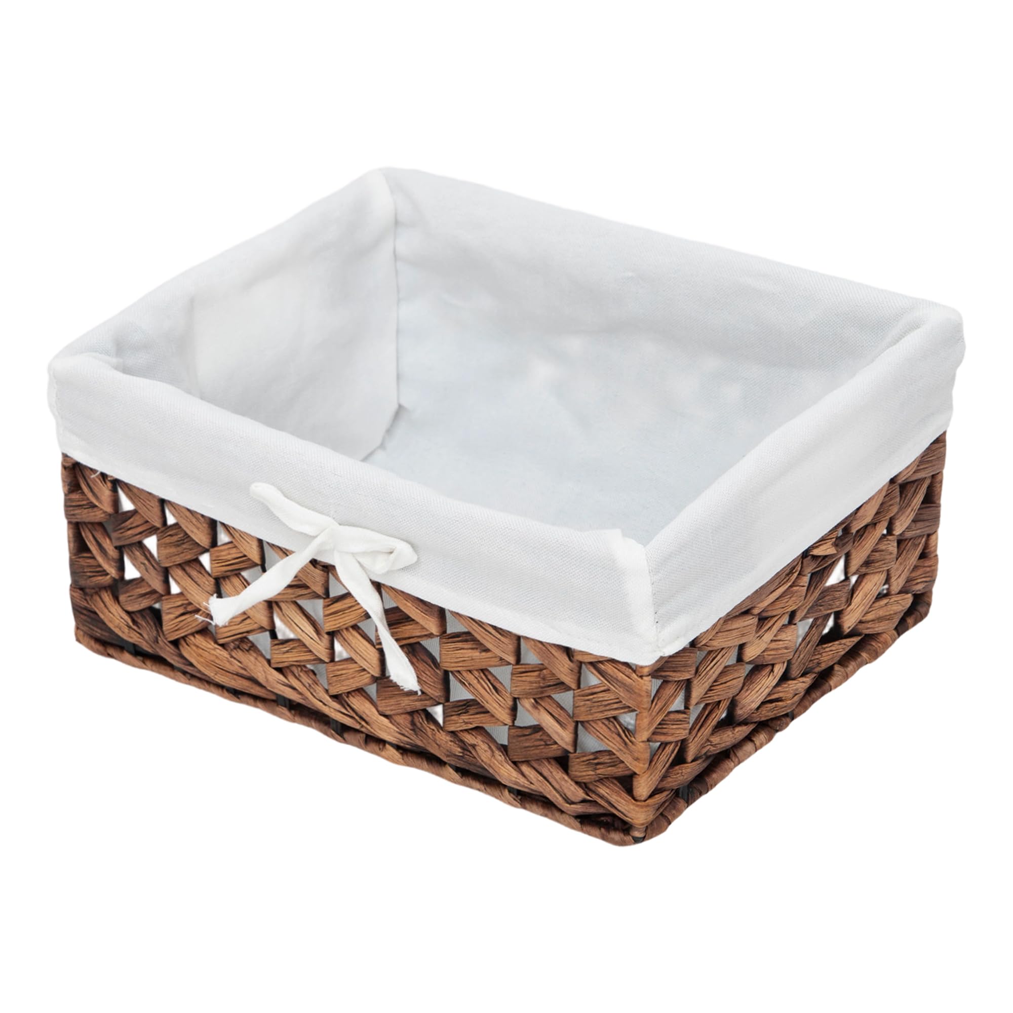 KINGWILLOW, Rectangular Cajas de Almacenamiento Junco Marino Tejido y cestas con asa