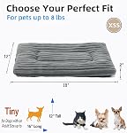 Pad de lit de chat pour chien Ultra Soft Comfy Plat lit dormant Coussin Lavable Crate Mat pour les petits chiens XX et les chats d'intérieur Anti-dérapant petit chien Kennel Pad Cat Carrier Mat 18 x 12 gris de pouce