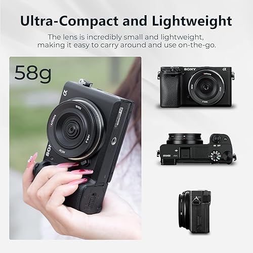 Miniatura 3 de 7artisans Lente UFO APS-C Prime F6.3 Mark II de 0.709 in, compatible con cámaras Sony E-Mount sin espejo A5000 A6000 A6100 A6300 A6400 A6500 A6600