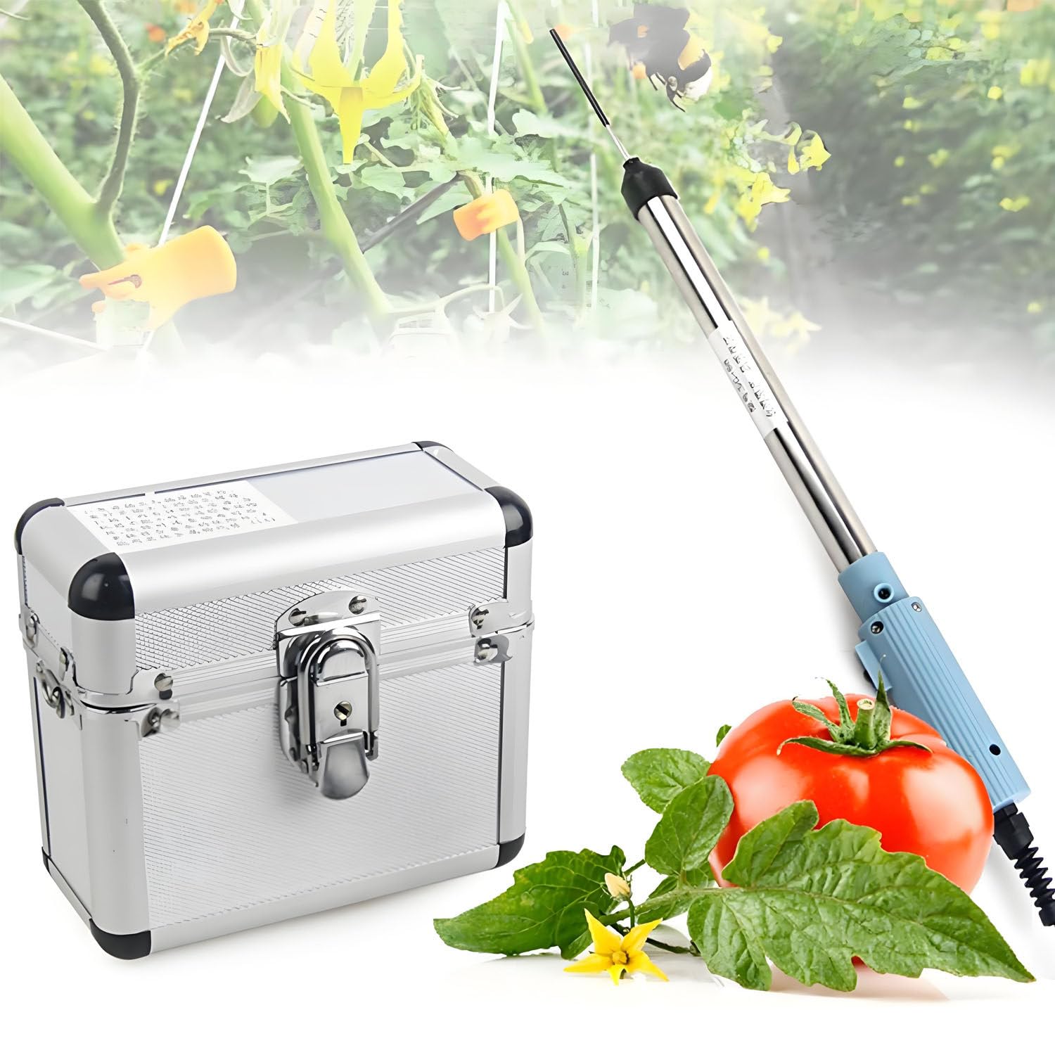 ByBoDi Vibrating Electric Tomato Pollinator,Mini Cordless Tomato Pollinator Tool, 4800r/min Electric Vegetable Pollinator with Strap Automatic Switch for Tomatoes, Peppers and Strawberries