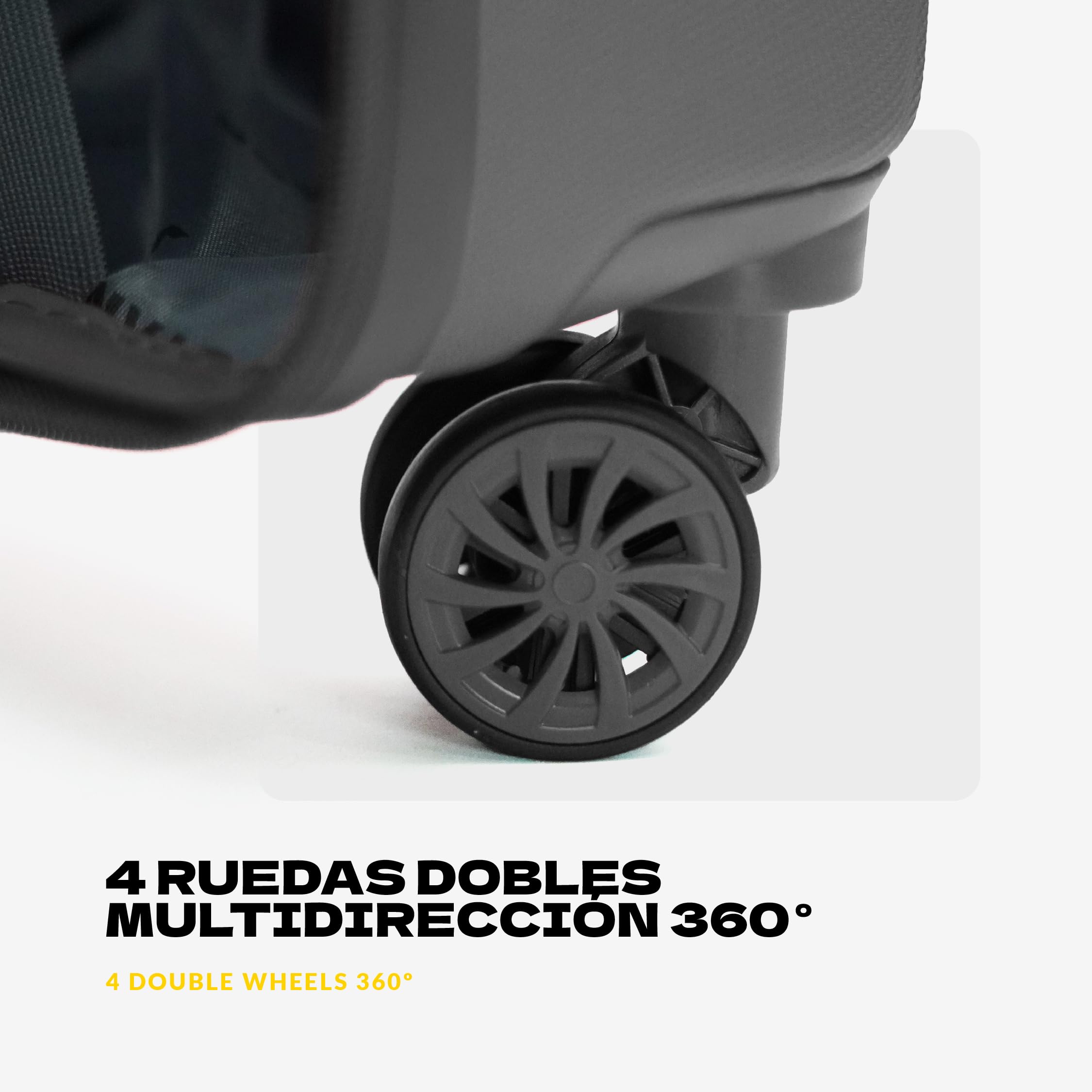VOYAN Maleta Grande 23kg SDR Gris 68x46x28 Expandible, Trolley Rigido ABS Ligero 4 Ruedas 360°