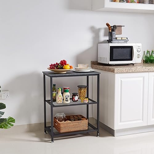 Miniatura 6 de VECELO Mesas laterales de extremo alto, mesita de noche de 30 pulgadas de altura con estante de almacenamiento de 3 niveles para dormitorio, sala de