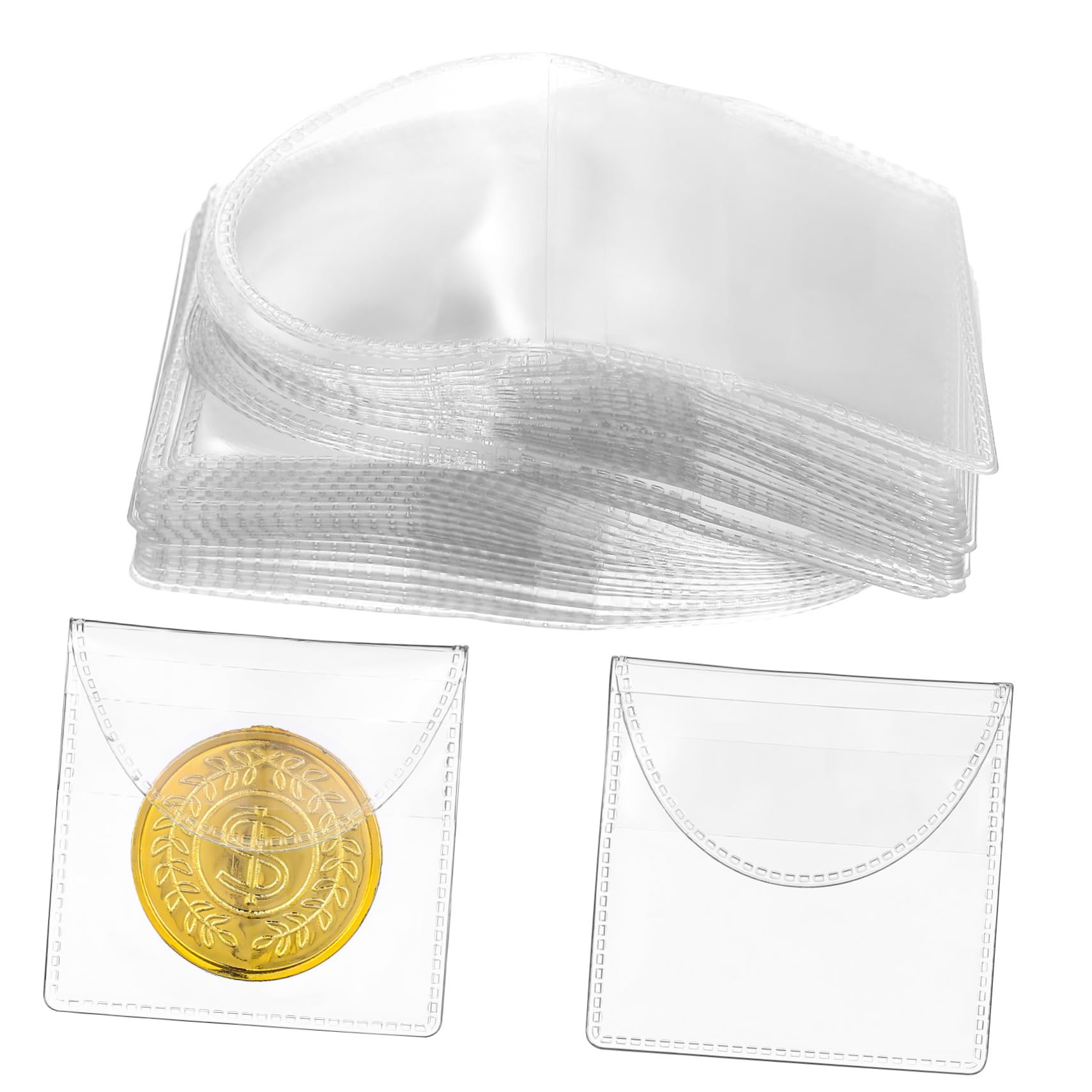 Happyyami 150Pcs Coin Sleeves Coin Protectors Flap for Collectors for Coin Storage Jewelry and Items for Display