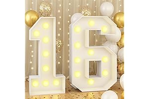 Marquee Number Lights 16, Giant Number Light Up 16 Sign for Boys Girls 16th Birthday