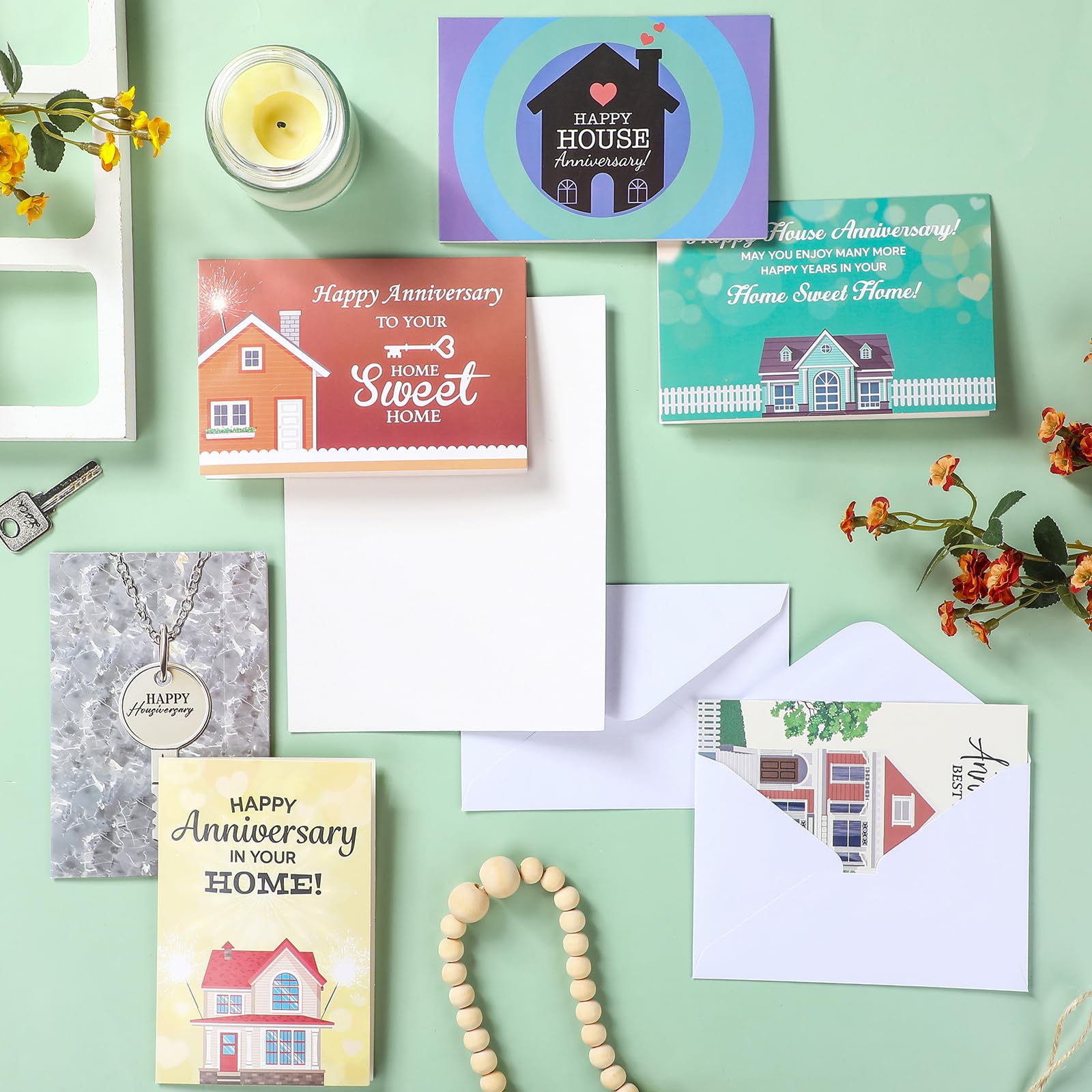 48 Pcs Happy Home Anniversary Cards With Envelopes Bulk Blank Welcome - View #8