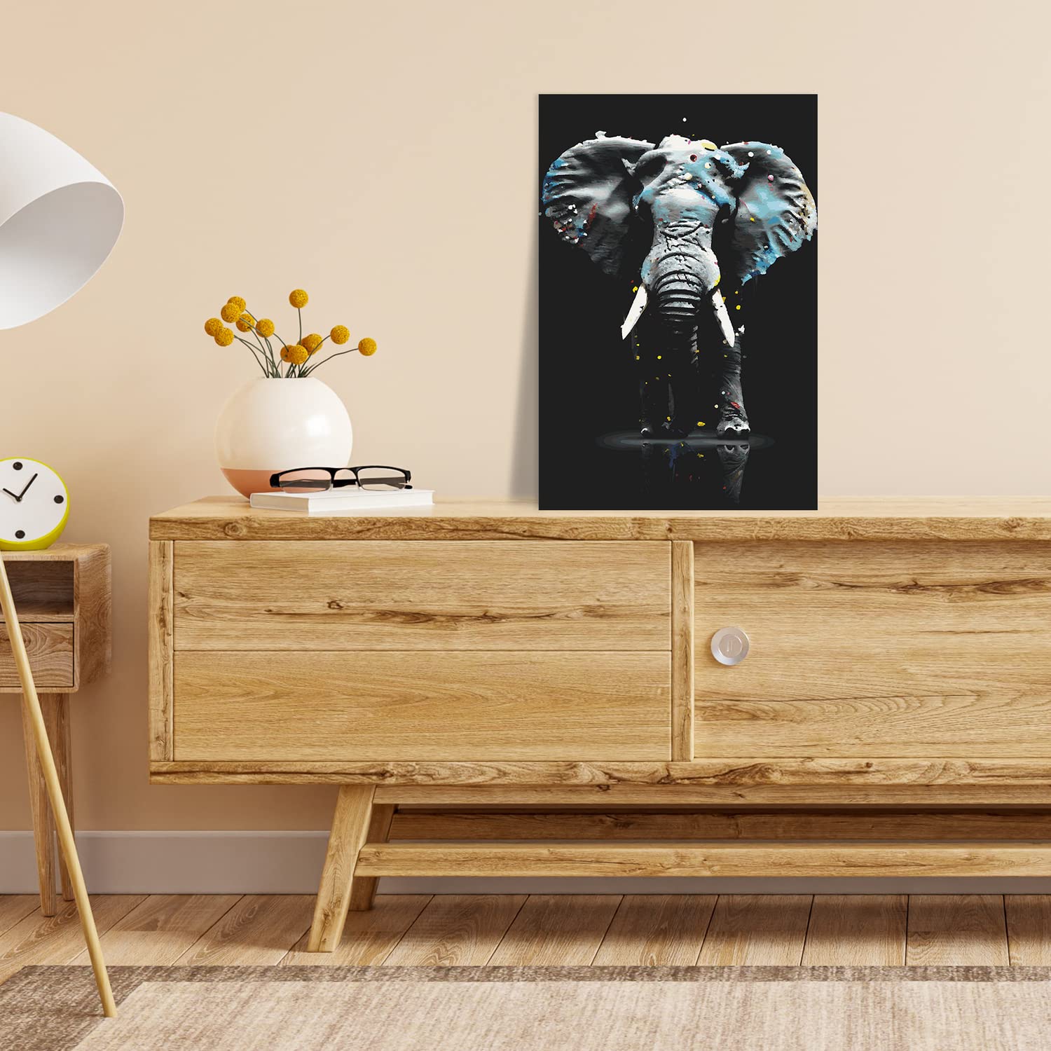 Malen nach Zahlen Erwachsene - Elefant Enrico 120 x 80 cm groß XXL Premium-Malset ohne Rahmen, Hergestellt in unserer Produktion in Deutschland, Kreative
