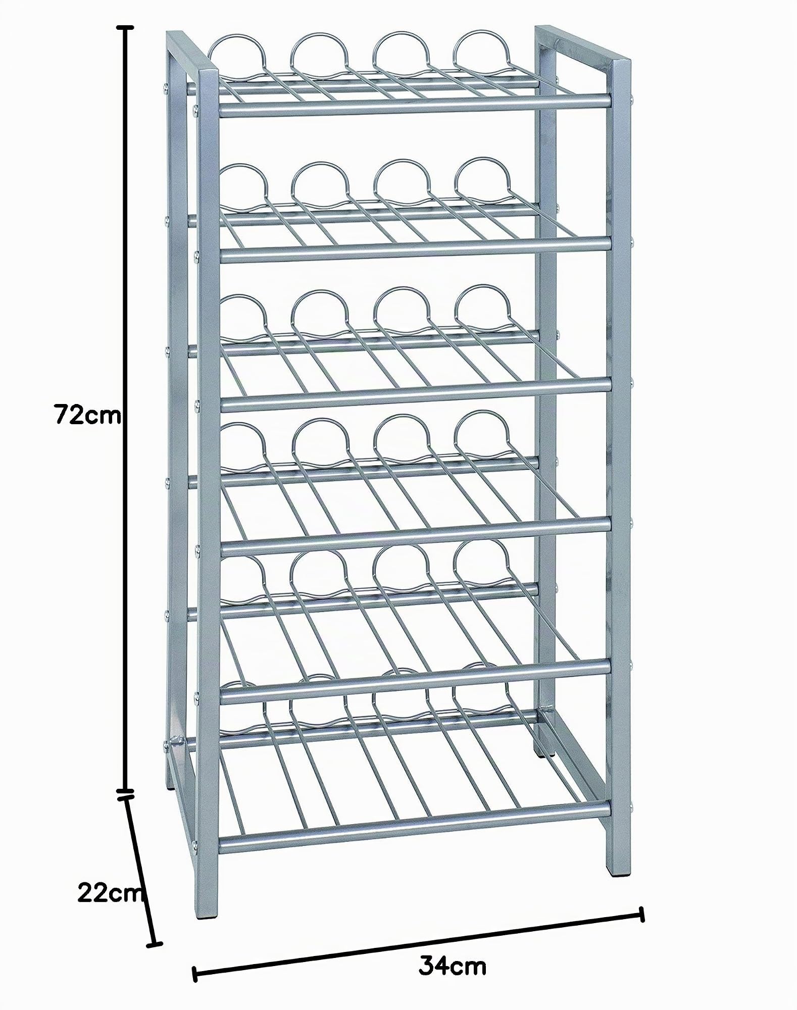 HAKU Botellero Aluminio, Metal, Metal - Dim.: AN 34 cm x AL 72 cm x P 22 cm, Estilo: Moderno