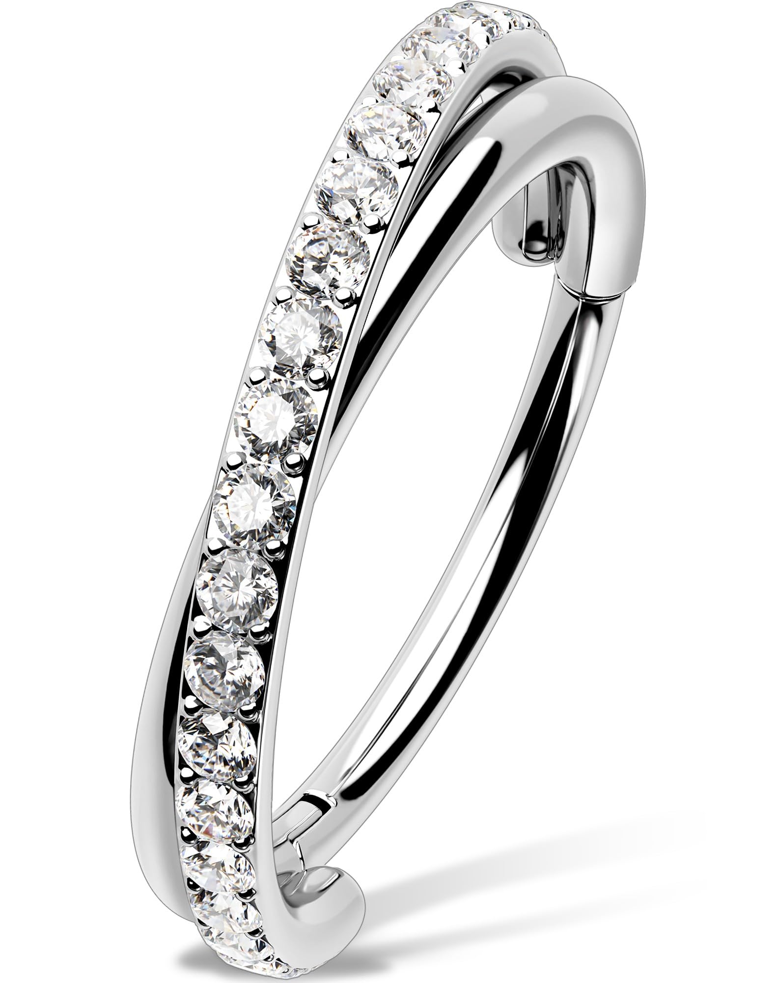 OUFER Neuspiercing, 20 g, goud, zilver, neuspiercing, kraakbeen, creolen, chirurgisch staal, 316L, helder, CZ kruis, dubbele lelringen, labret, sieraden voor vrouwen, 7 8 mm, 20G8MM, Roestvrij staal OUFER Neuspiercing, 20 g, goud, zilver, neuspiercing, kraakbeen, creolen, chirurgisch staal, 316L, helder, CZ kruis, dubbele lelringen, labret, sieraden voor vrouwen, 7 8 mm, 20G8MM, Roestvrij staal