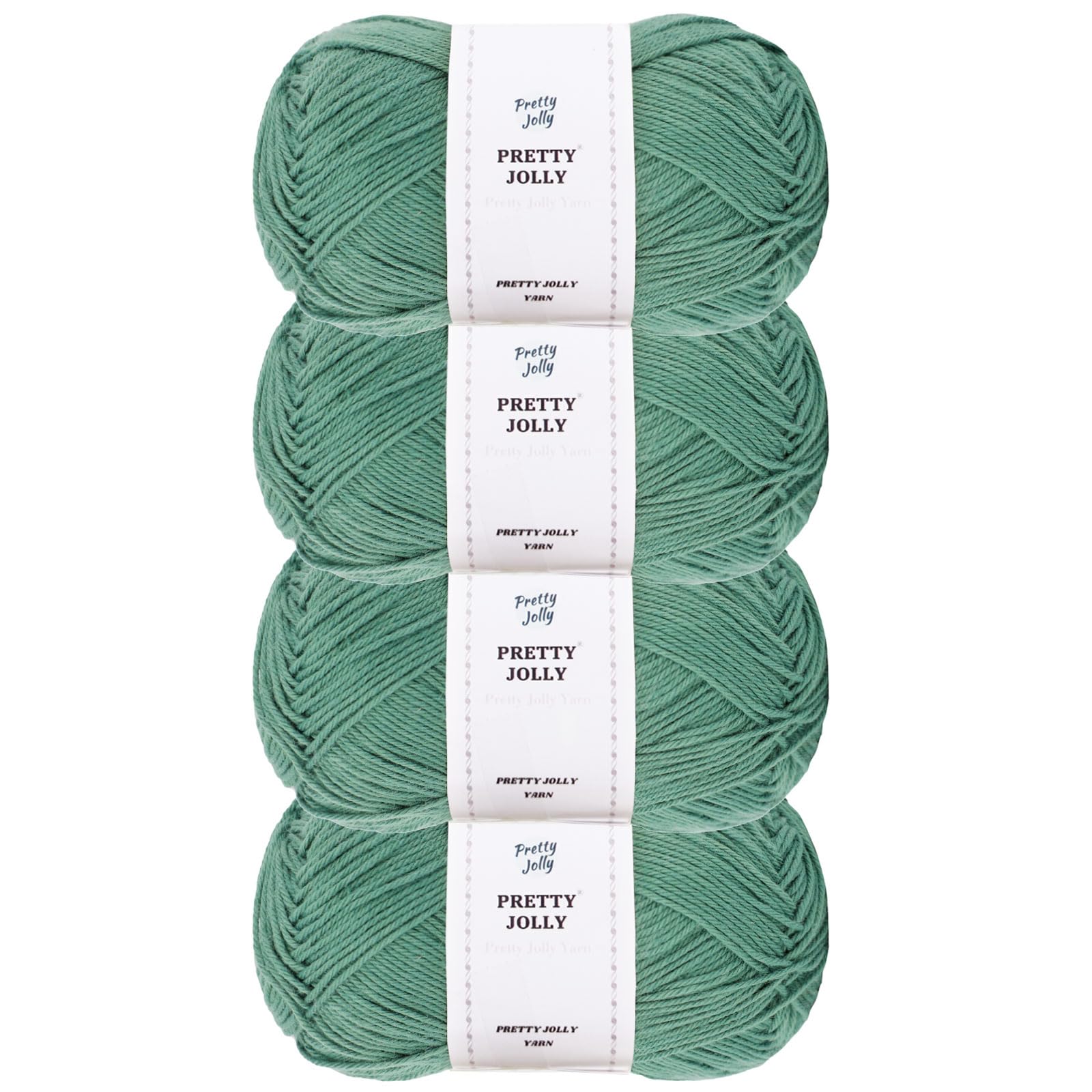 Pretty Jolly 4 Skeins Soft Baby Yarn, 100% Cotton, Crochet & Knitting, 4 Ply, Fingering Weight