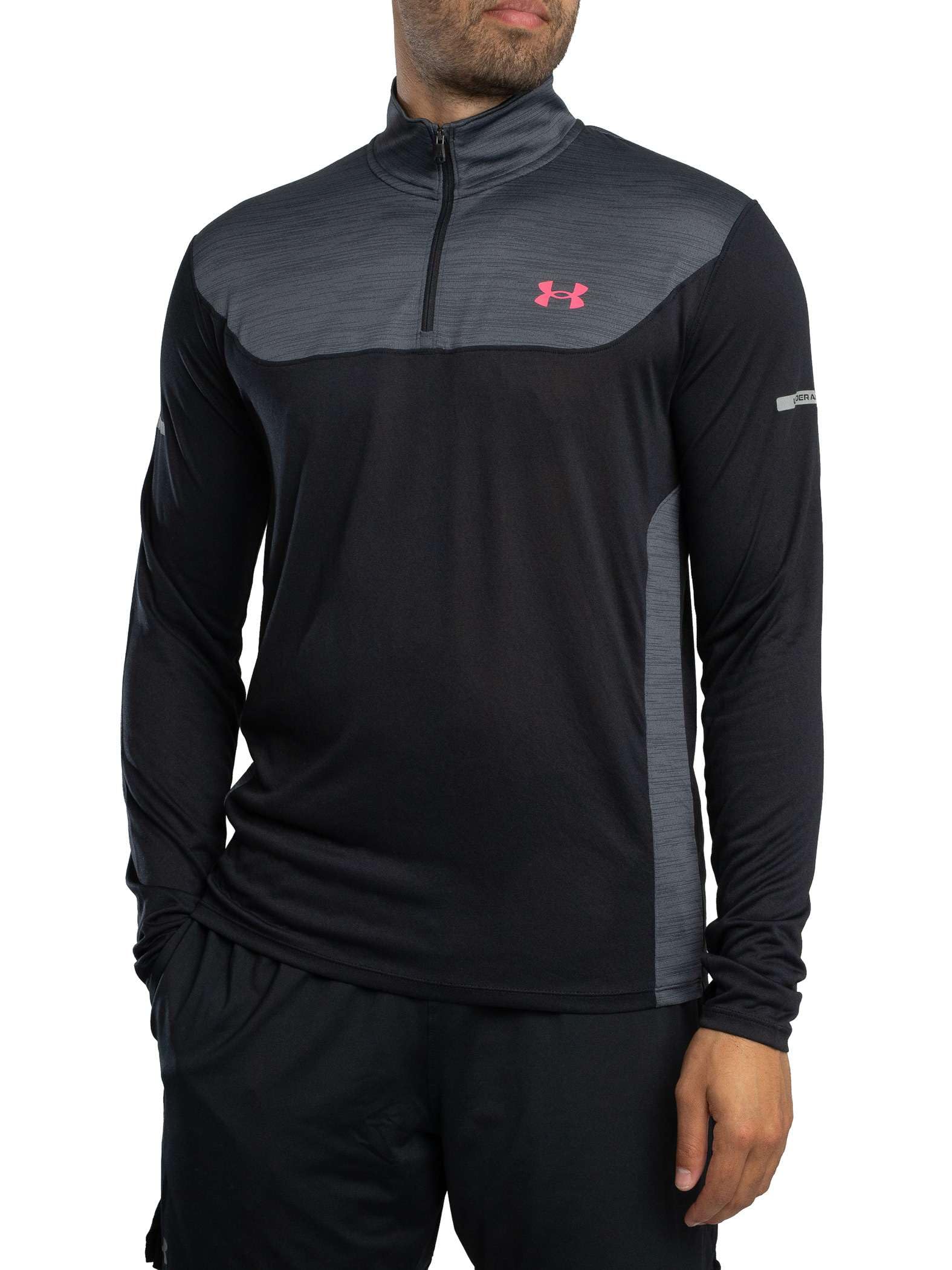Under Armour Men's Tech Utility 1/4 Track Top, Black, L