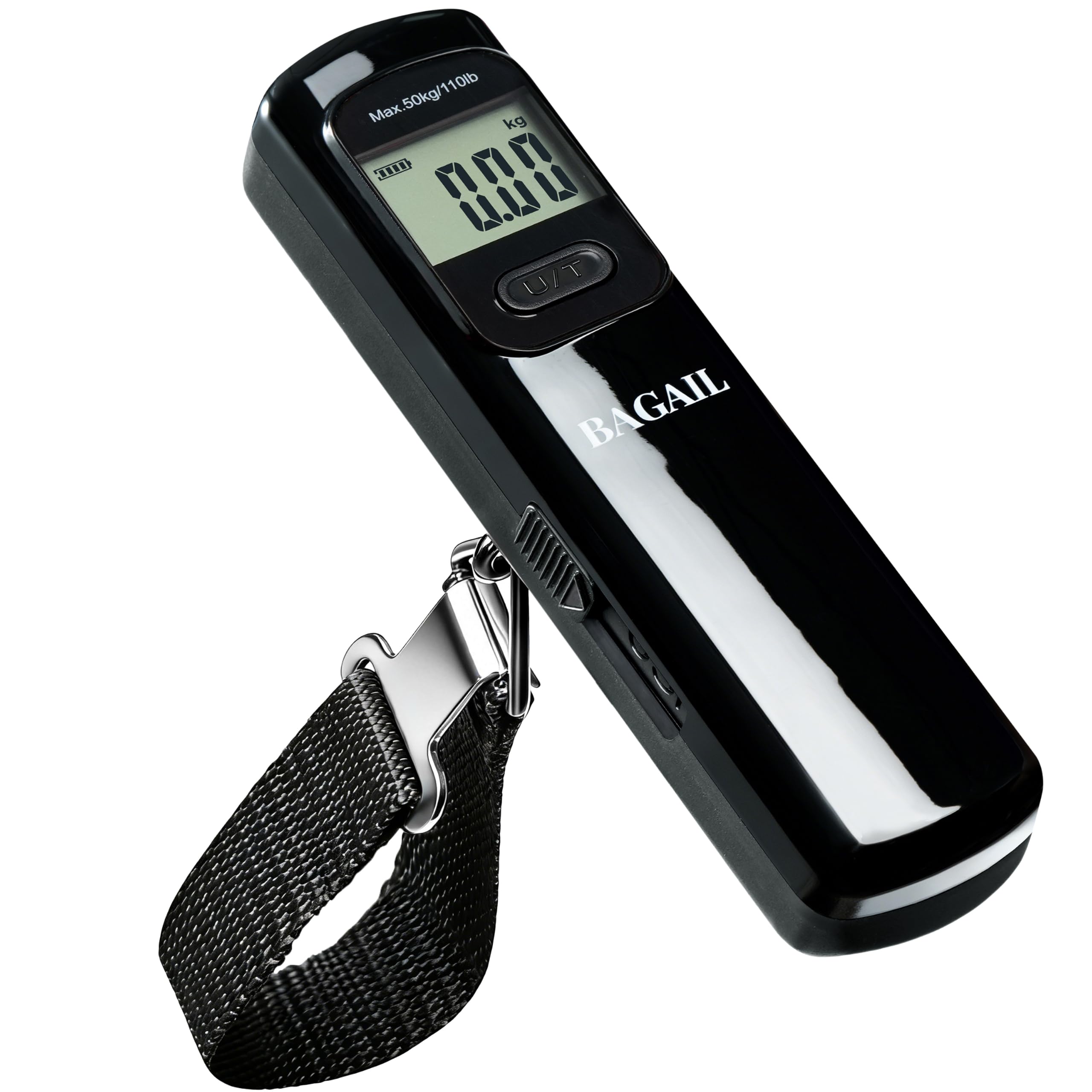BAGAIL Digital Luggage Scale, 110lbs Hanging Baggage Scale with Backlit LCD Display, Portable Suitcase Weighing Scale, Travel Luggage Weight Scale with Hook, Strong Straps for Travelers