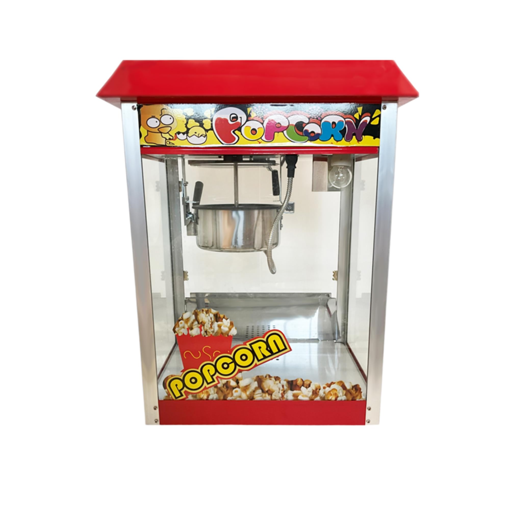 Machine à Pop-Corn Professionnelle - 1440W - Cuve Antiadhésive 2,2L - Éclairage LED - Maintien au Chaud