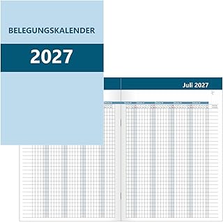 Zimmerbelegungskalender 2027 – Belegungsplan 14 Monate – A4 Broschüre, für 30 Zimmer, hochwertiges Offset-Papier