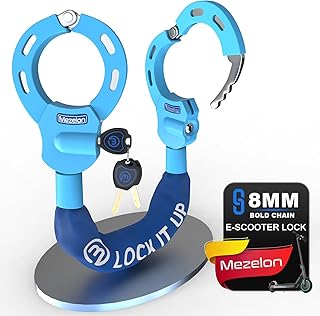 Mezelon E Scooter Lock 8 mm | Bicycle Lock | High Security Locks | Handcuff Lock | Heavy Duty Locks for E Scooter/Bicycle/E-Bike/Motorcycle