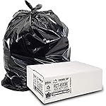 Heavy Duty 45 Gallon Trash Bags - (Huge 100 Pack/w Flap Ties) - 2.0 MIL (Equivalent) 40 x 46 Star Seal Bottom Thick Garbage Bags for Contractors, Lawn, Leaf, Yard Waste Commercial Kitchen