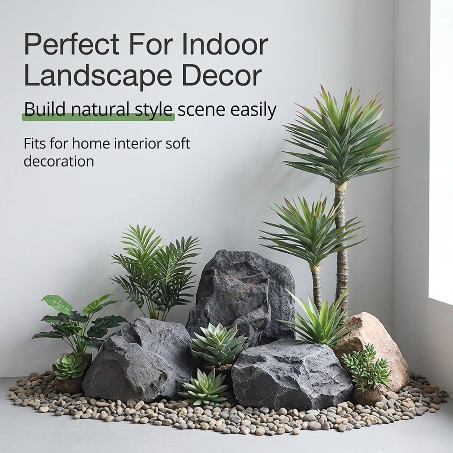 Outdoor Fake Rocks for Landscaping Pu Foam Artificial Garden Stones Faux Rocks Well Covers for Yard Realistic Landscape Enclosure Stone for Patio Shop Lawn Decor.