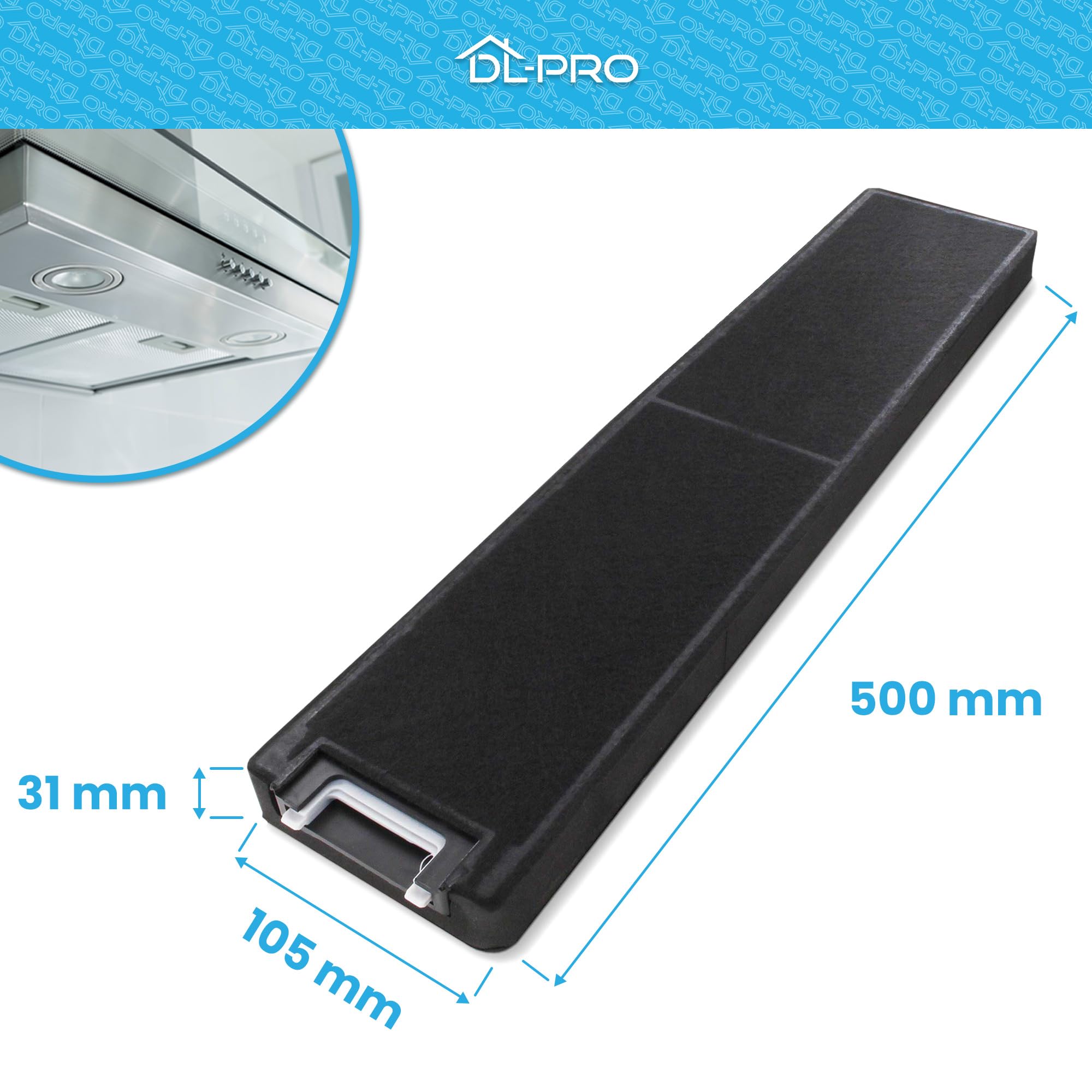 DL-pro Filtr z węglem aktywnym kompatybilny z Miele 4114503 DKF4 Küppersbusch 501097 KFIP Zub.564 filtr węglowy filtr zapachowy do okapu kuchennego
