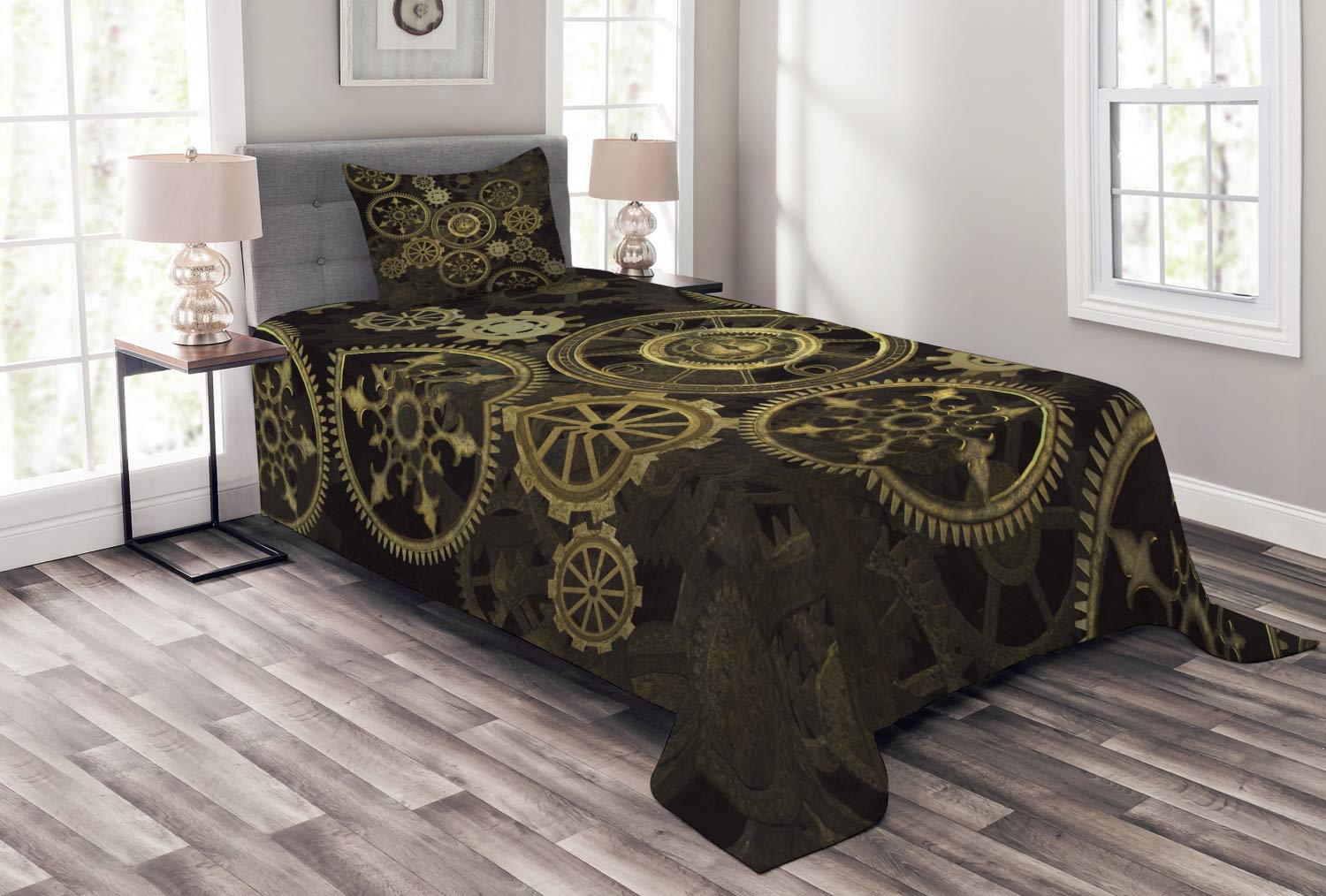 ABAKUHAUS Maan Bedsprei, Gelukkig Moons Stars Clouds, Decoratieve